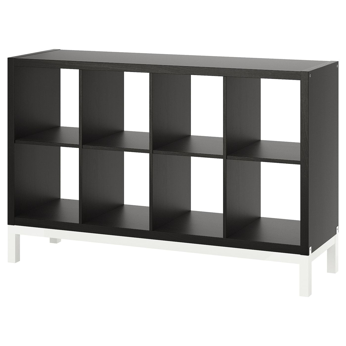 IKEA KALLAX regał z ramą nośną, czarnybrąz/biały, 147x94 cm
