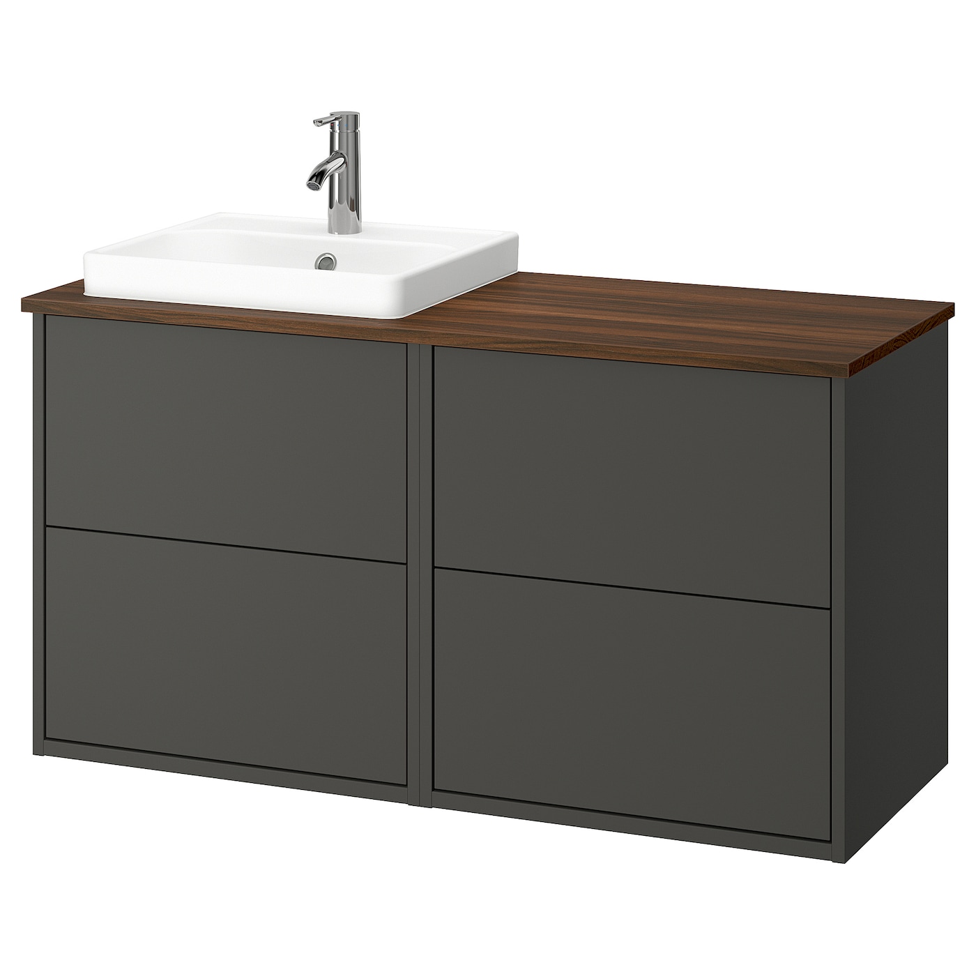 IKEA HAVBÄCK / ORRSJÖN szafka pod umyw/umywalka/bateria, ciemnoszary, 122x49x71 cm