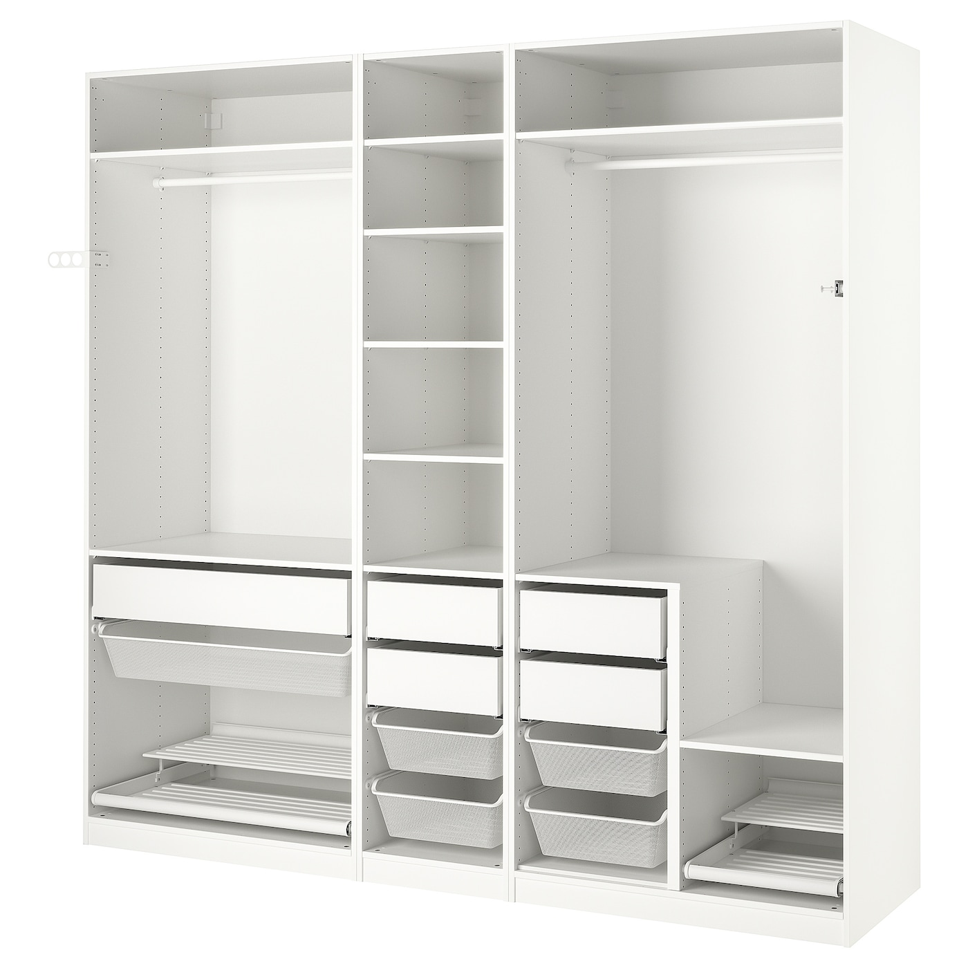 IKEA PAX kombinacja szafy, biały, 250x58x236 cm