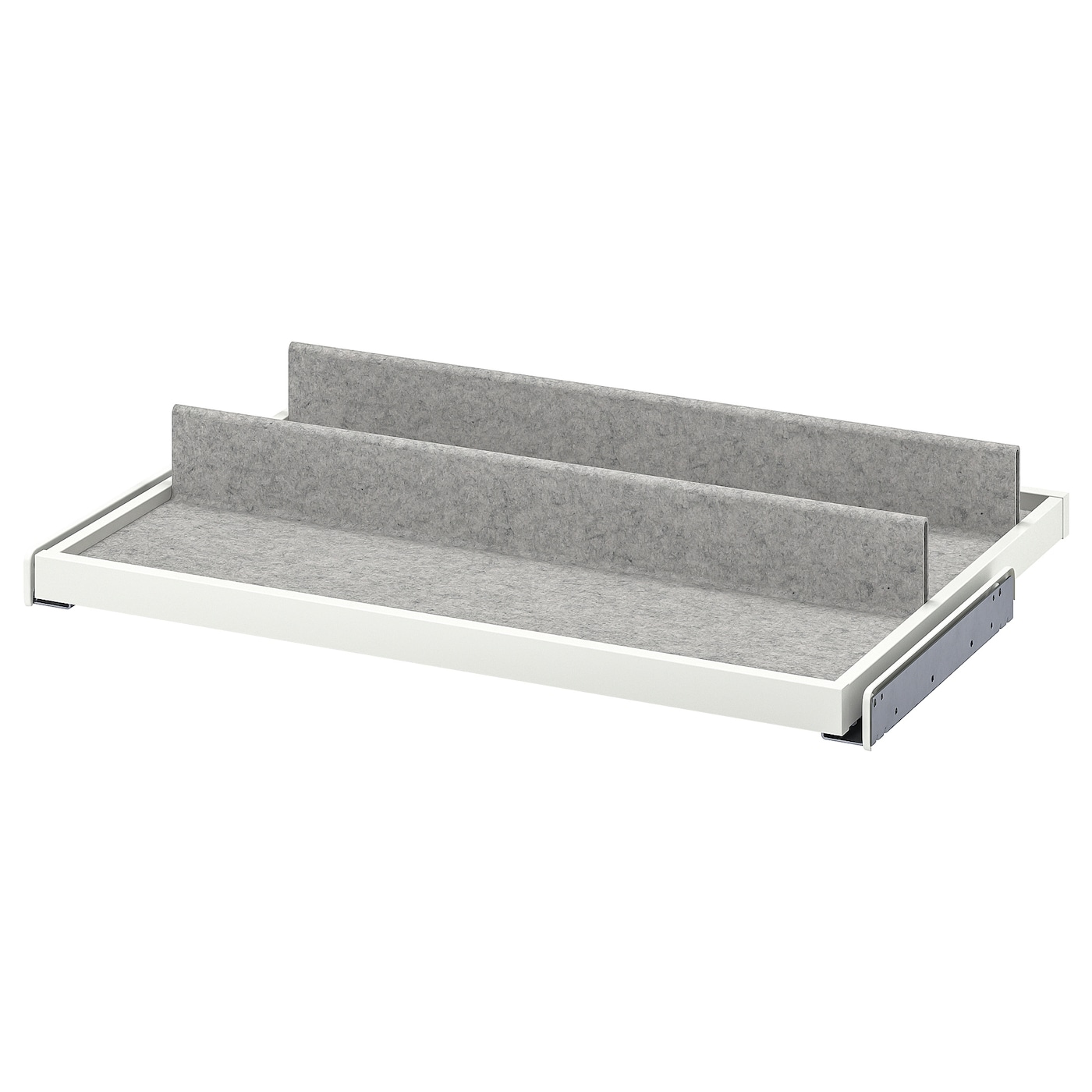 IKEA KOMPLEMENT wysuwana taca z wkładem na buty, biały/jasnoszary, 75x58 cm