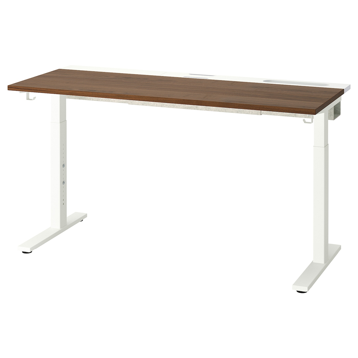 IKEA MITTZON biurko, okleina orzechowa/biały, 140x60 cm