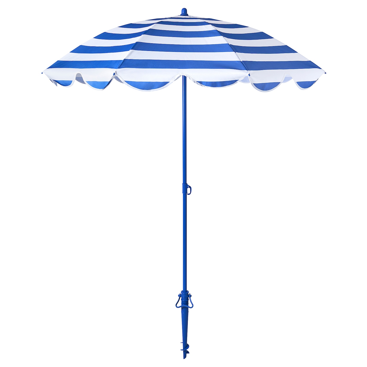 IKEA STRANDÖN parasol, niebieski/biały, 140 cm