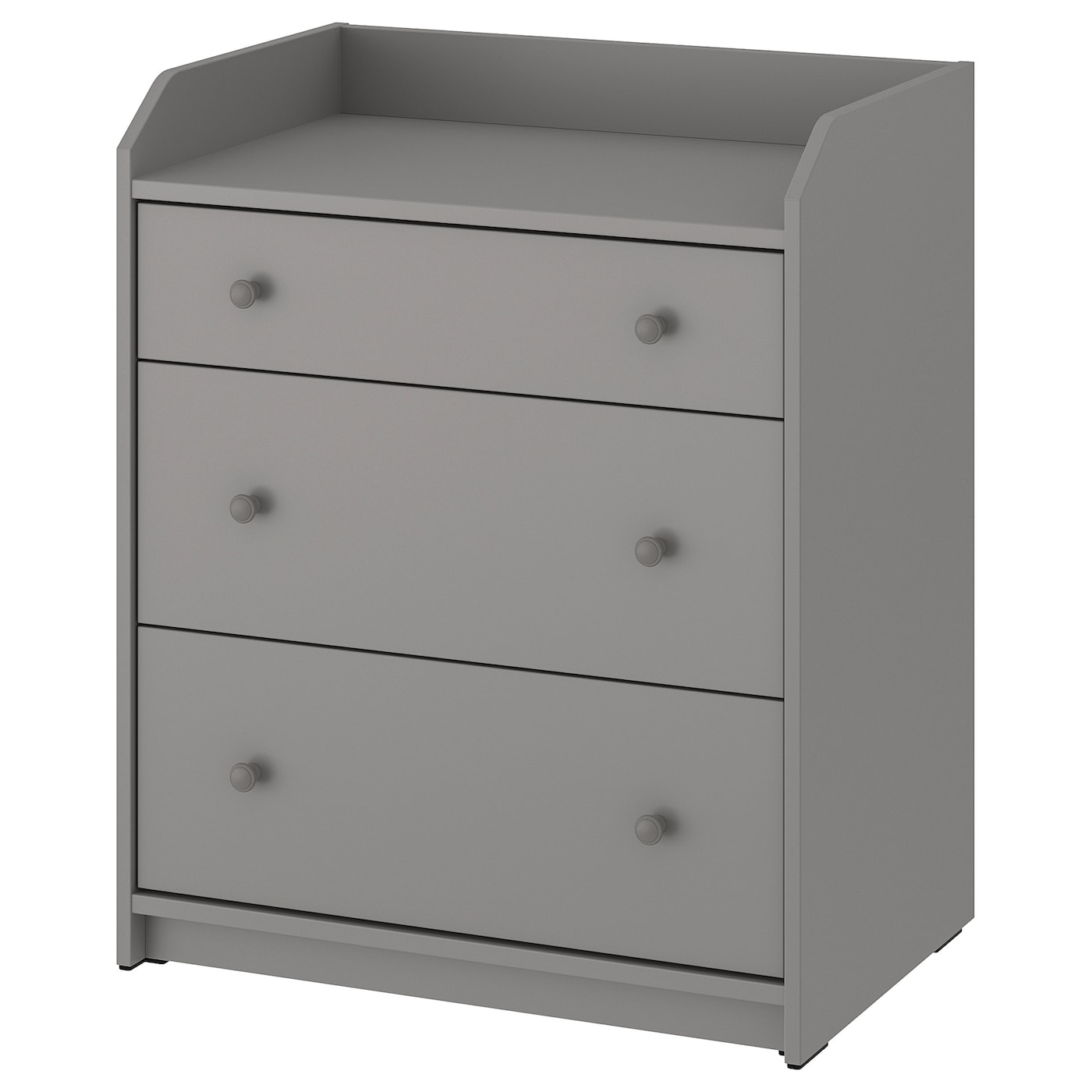 IKEA HAUGA komoda, 3 szuflady, szary, 70x84 cm