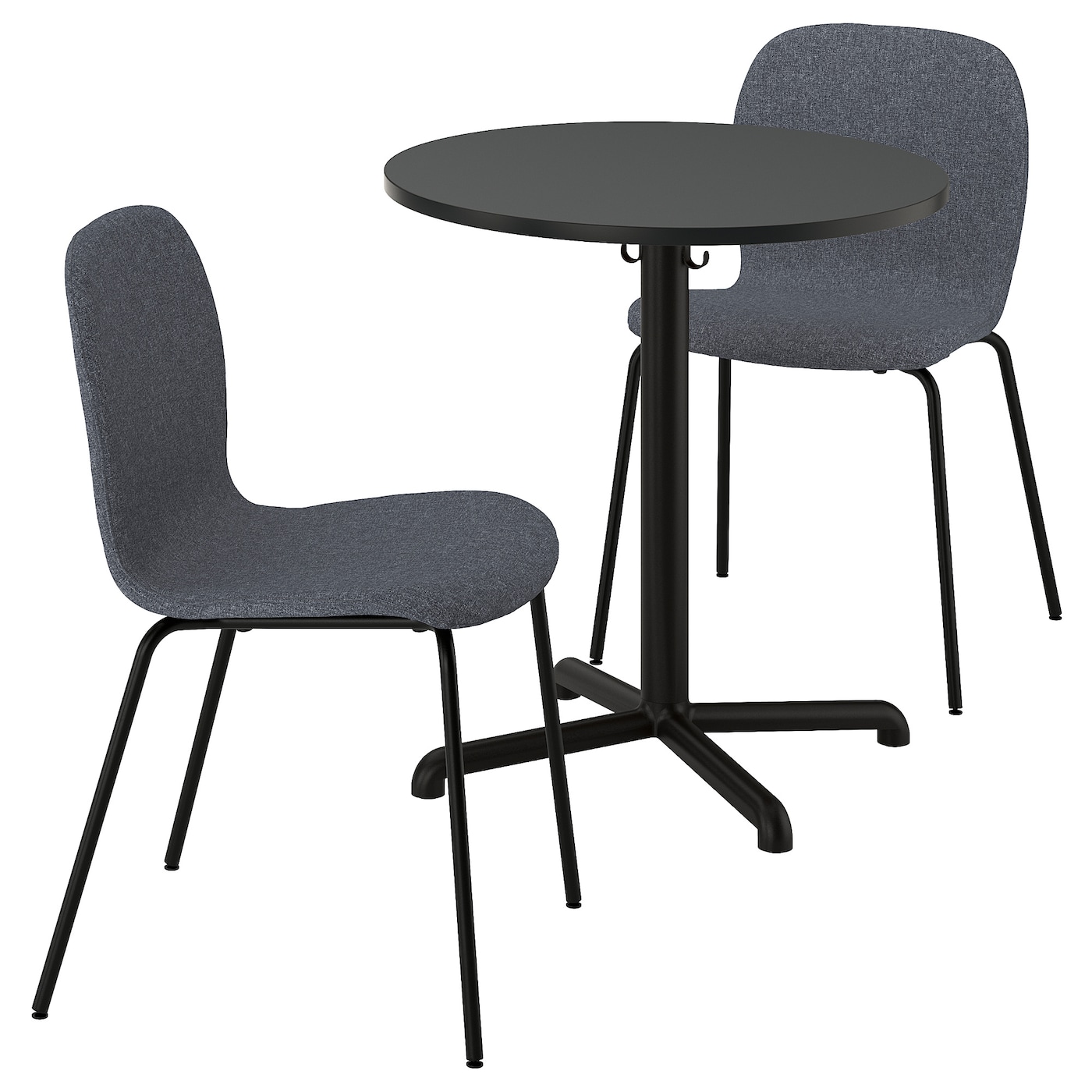 IKEA STENSELE / KARLPETTER stół i 2 krzesła, antracyt antracyt/Gunnared średni szary czarny, 70 cm