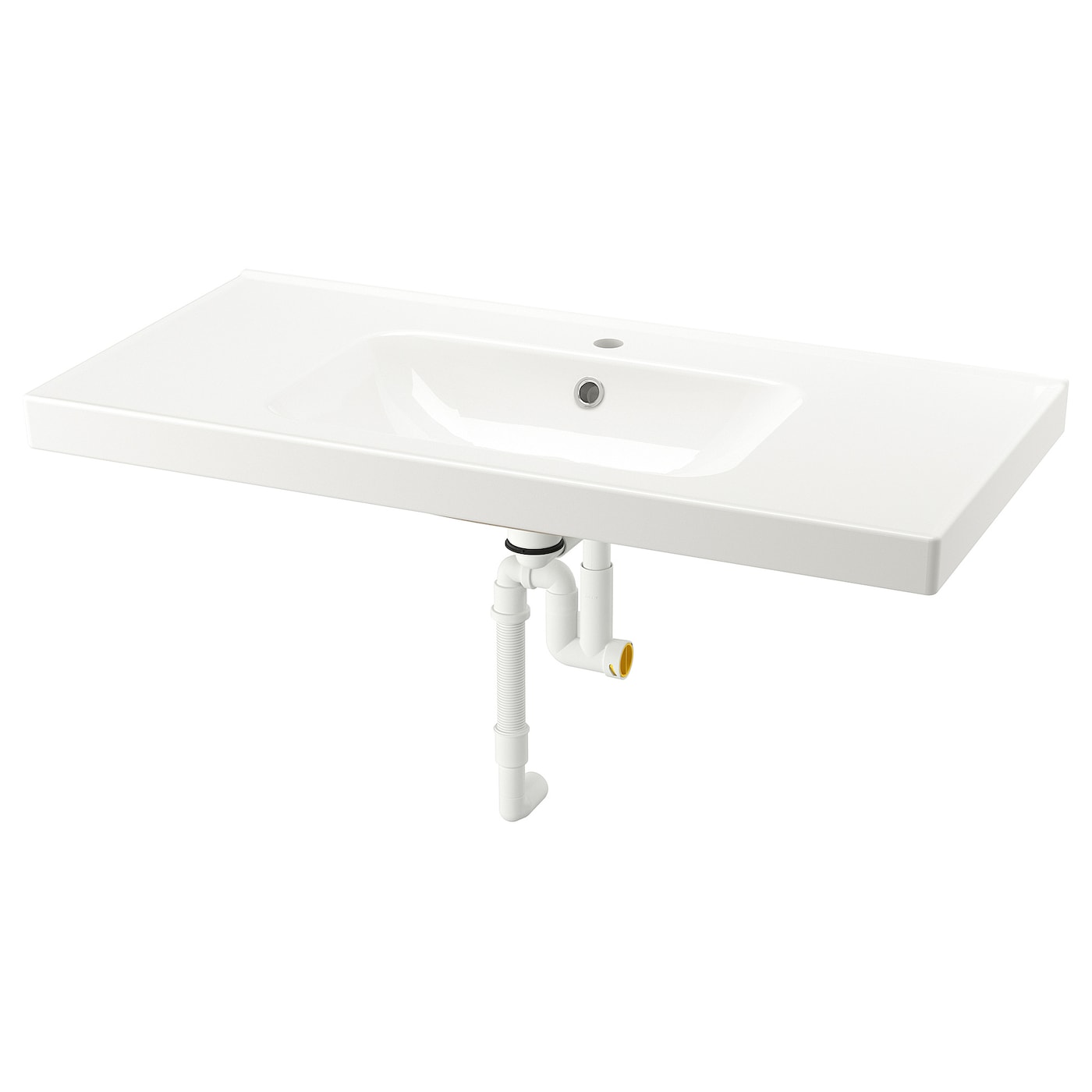 IKEA ORRSJÖN umywalka z syfonem, biały, 102x49 cm