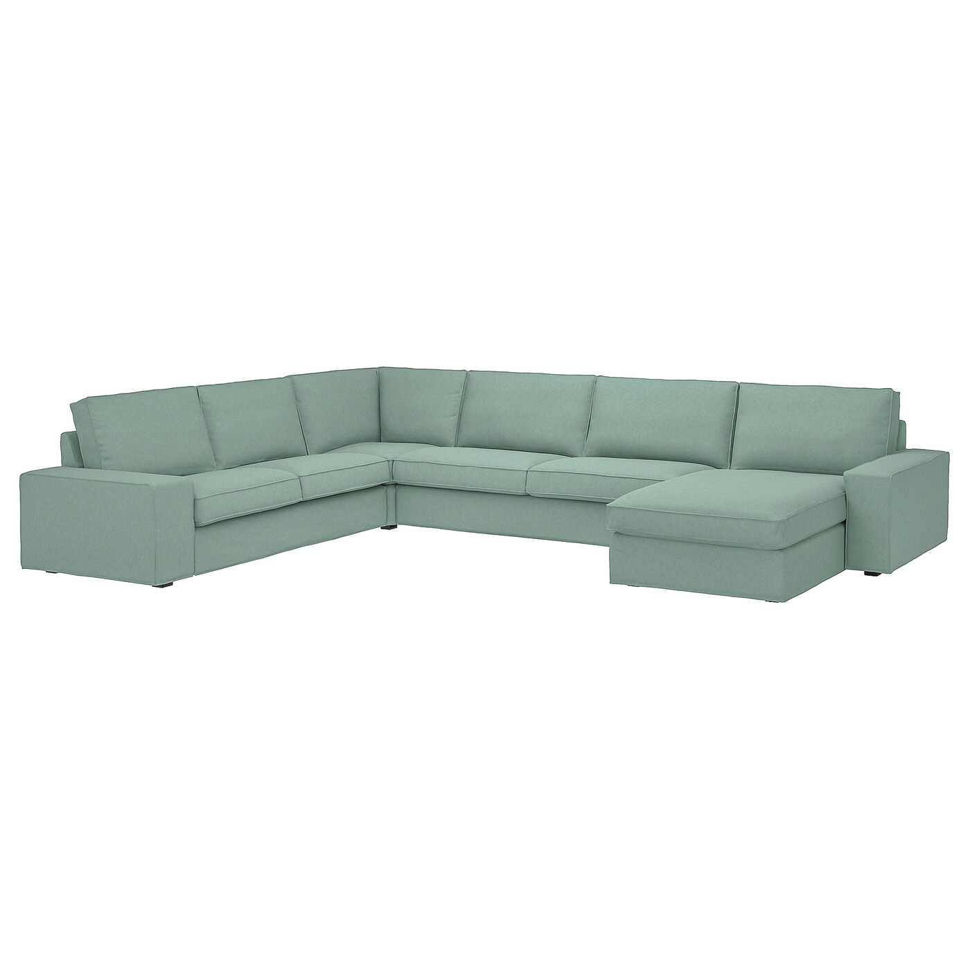 IKEA KIVIK sofa narożna 6-osobowa z szezl, Tallmyra jasnozielony, Głębokość: 95 cm