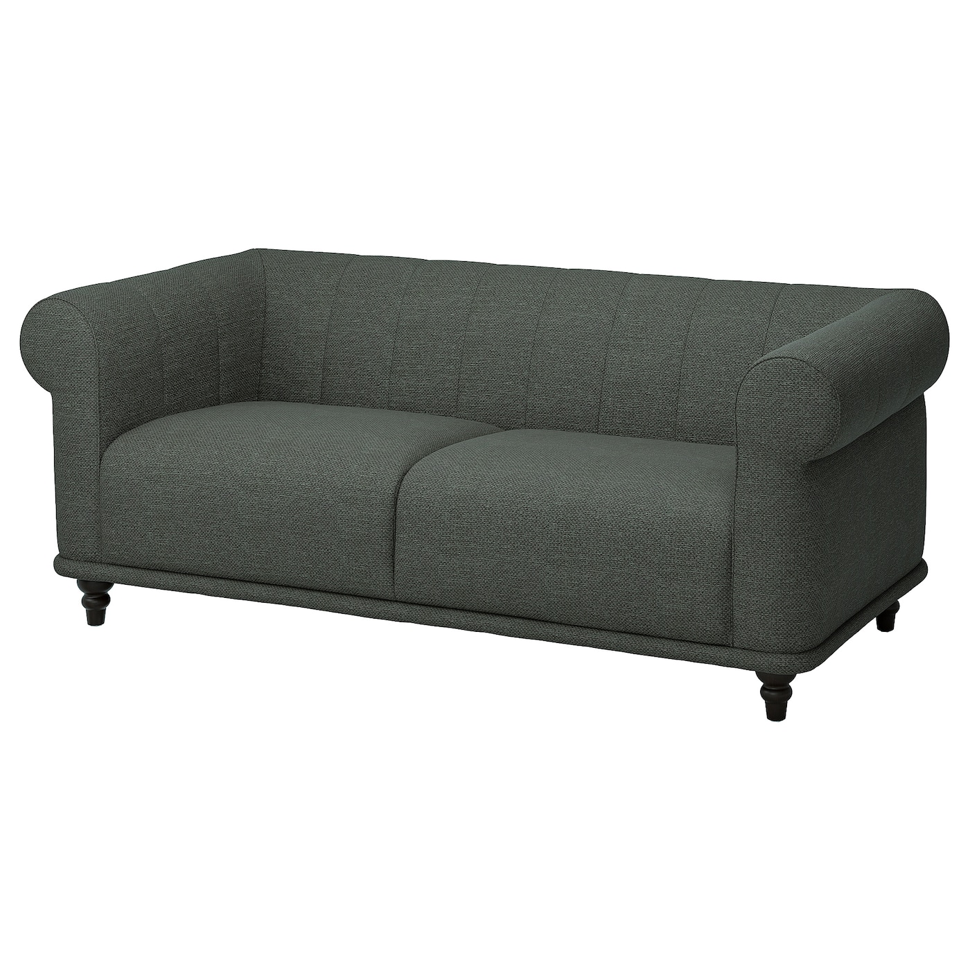 IKEA VISKAFORS sofa 2-osobowa, Lejde szary/zielony/brązowy, Podłokietnik szerokość: 22 cm
