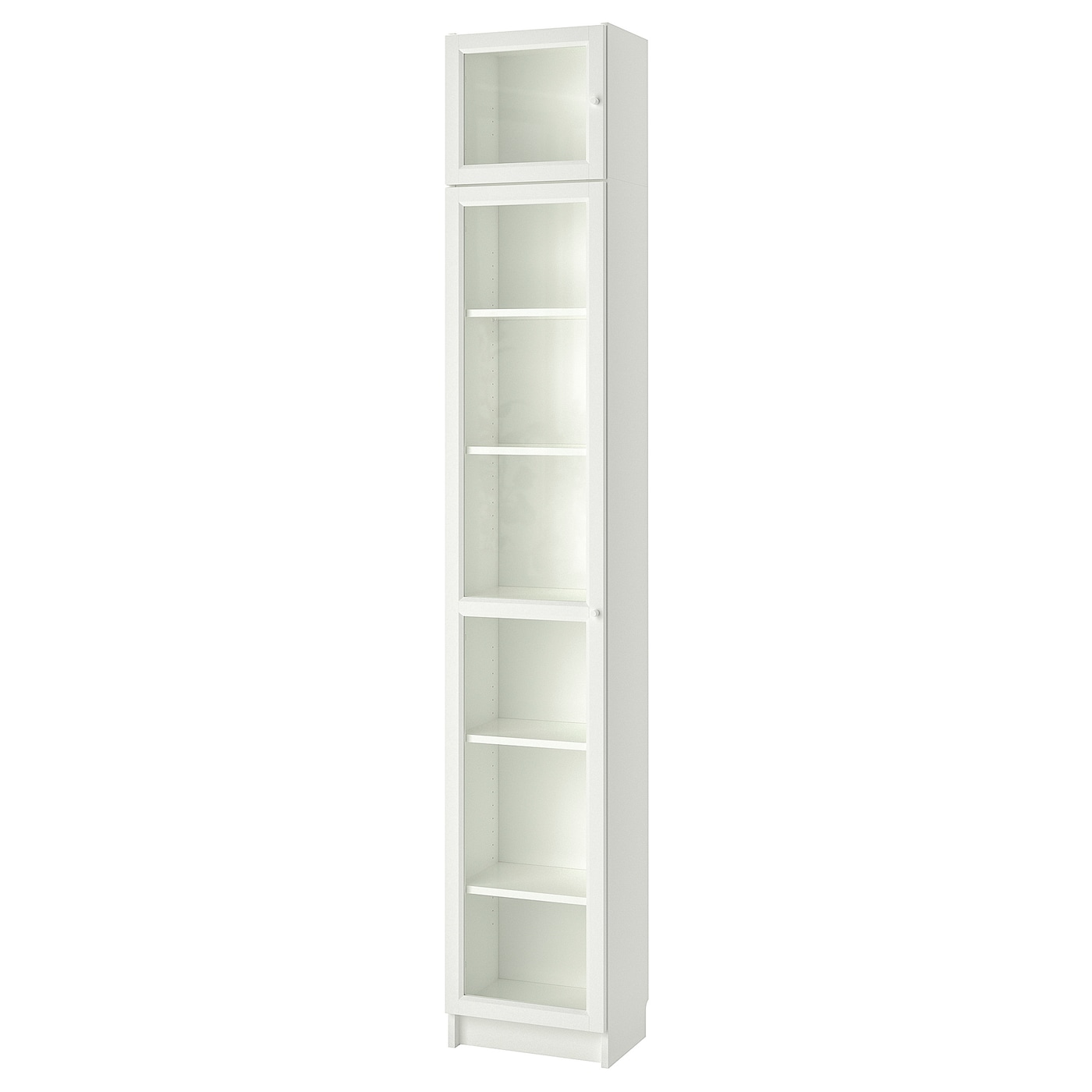IKEA BILLY / OXBERG regał, biały/szkło, 40x30x237 cm