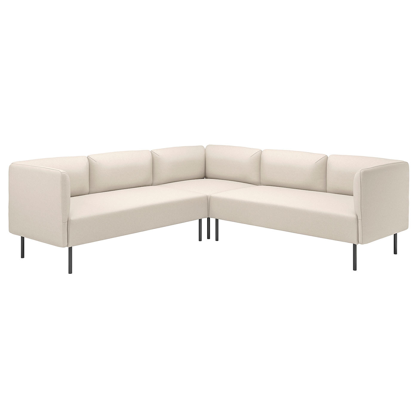 IKEA LILLEHEM Sofa modułowa narożna, 4-osobowa, Vissle beżowy/metal, Wysokość: 73 cm