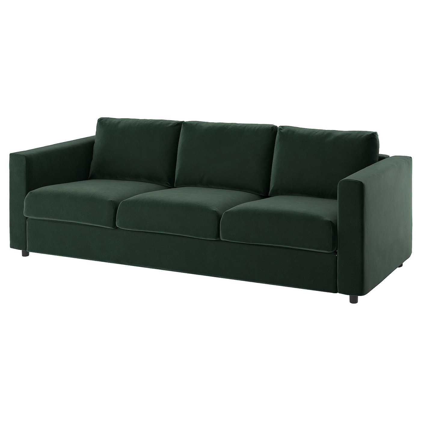 IKEA VIMLE sofa 3-osobowa, rozkładana, Djuparp ciemnozielony, Wysokość łóżka: 53 cm