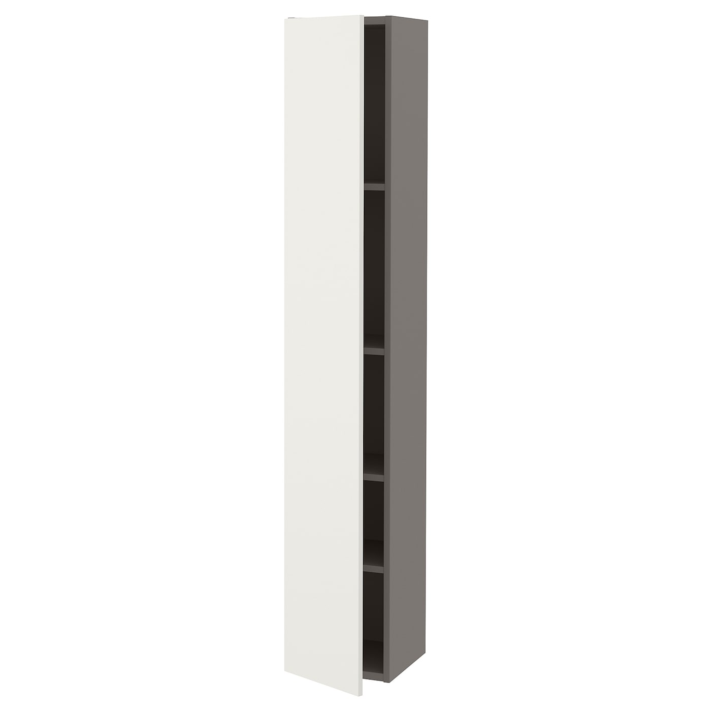 IKEA ENHET szafka wysoka 4 półki/drzwi, szary/biały, 30x32x180 cm