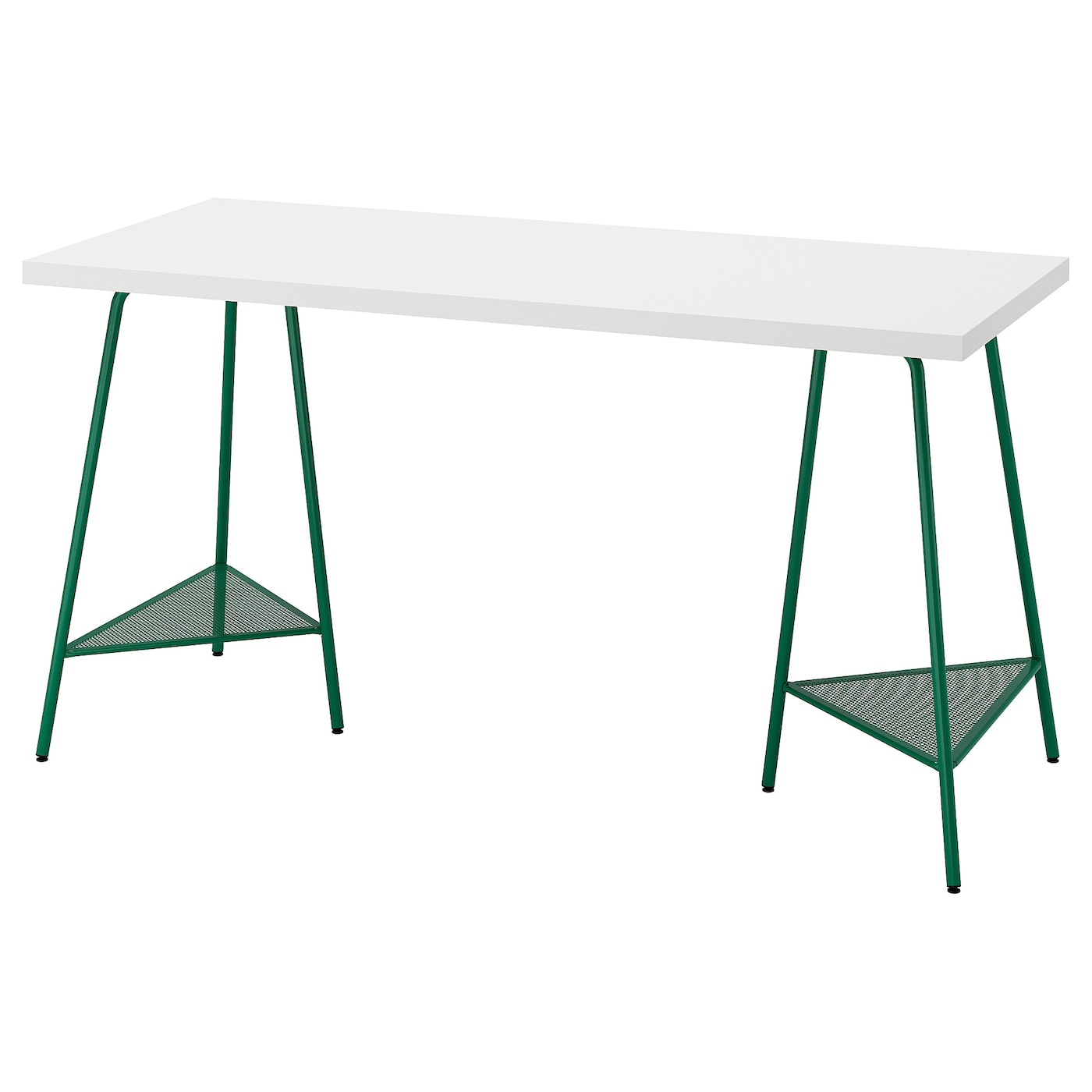 IKEA LAGKAPTEN / TILLSLAG biurko, biały/zielony, 140x60 cm