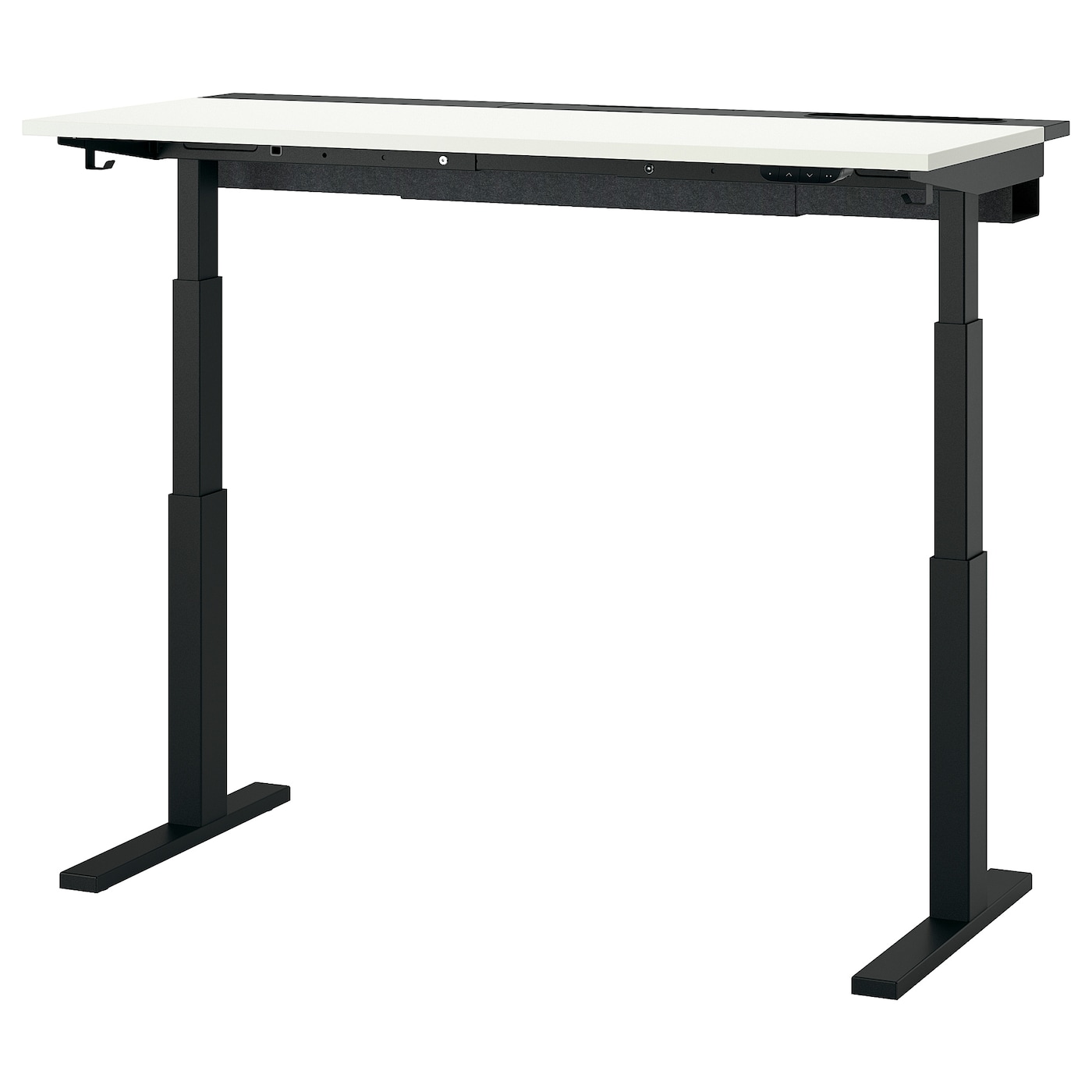 IKEA MITTZON biurko z regulacją wysokości, elektryczny biały/czarny, 140x60 cm