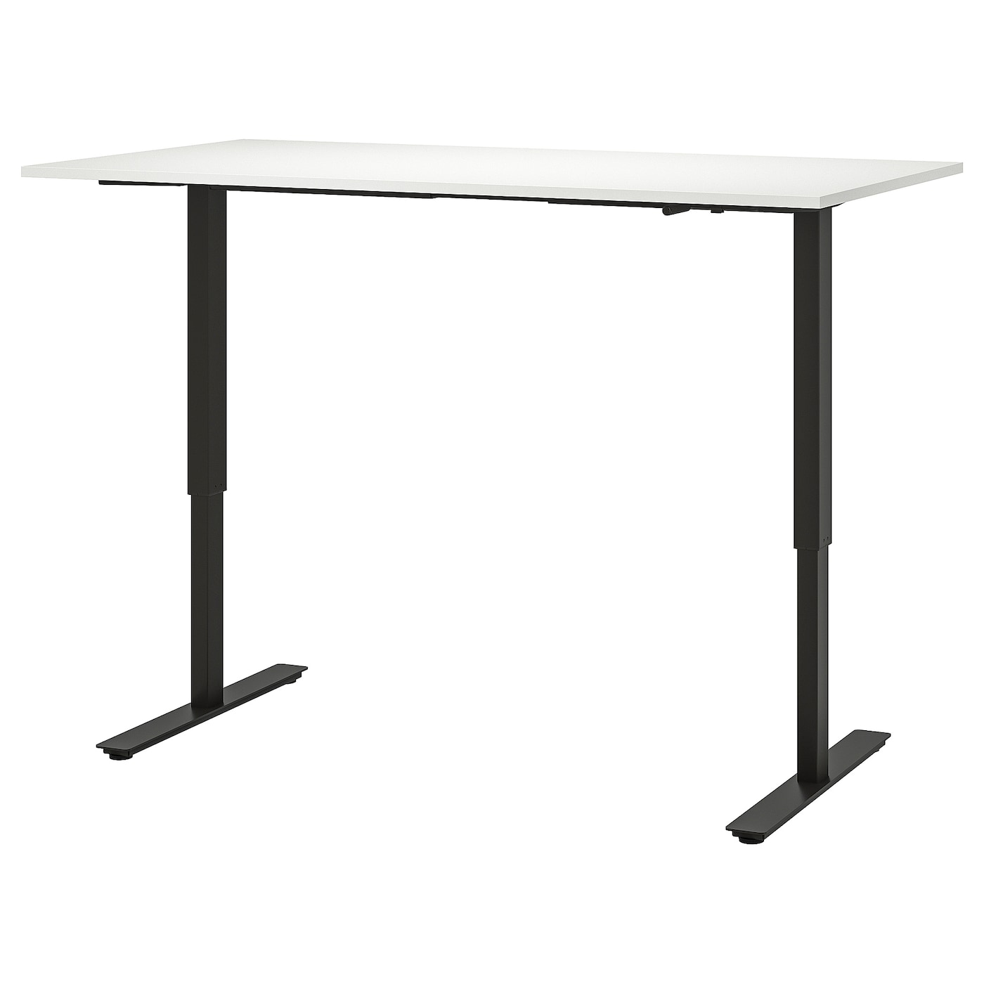 IKEA TROTTEN biurko z regulacją wysokości, biały/antracyt, 160x80 cm