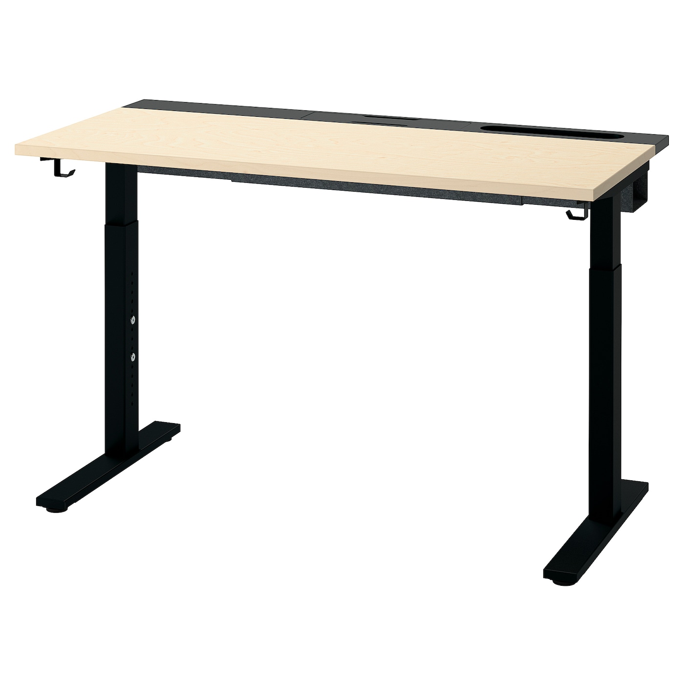 IKEA MITTZON biurko, okl brzoz/czarny, 120x60 cm