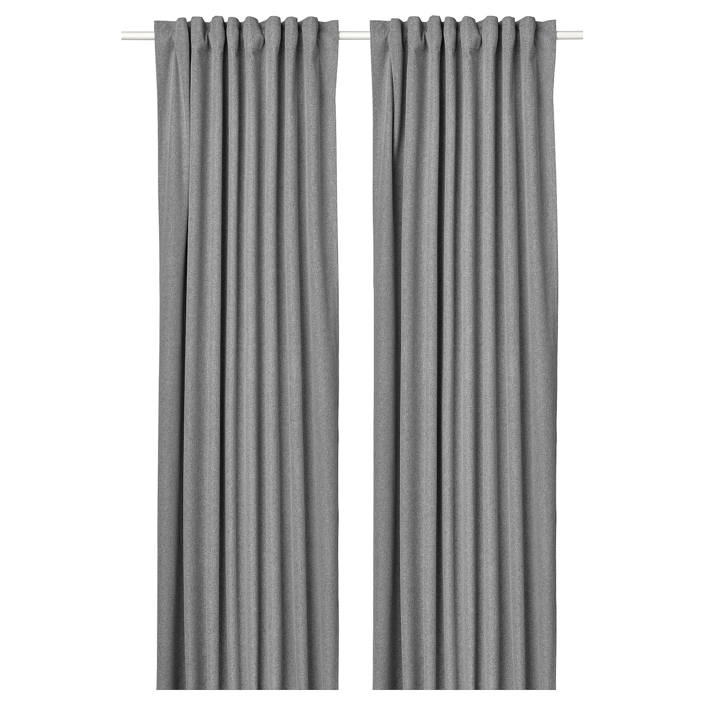 IKEA ROSENMANDEL zasłony zaciemniające, para, szary/na taśmie, 135x300 cm