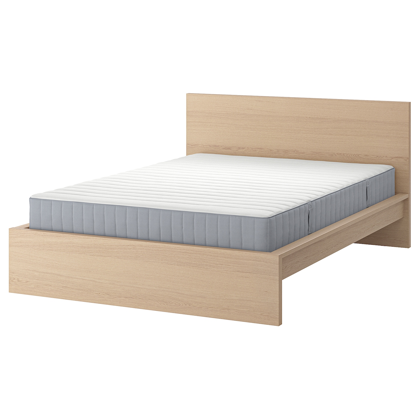 IKEA MALM łóżko, okleina dębowa bejcowana na biało, 160x200 cm