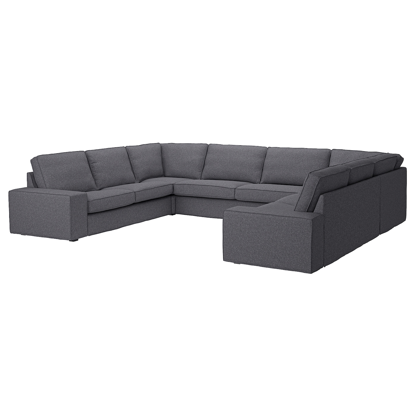 IKEA KIVIK sofa w kształcie lit U, 7-osobowa, Gunnared średnioszary, Szerokość: 328 cm
