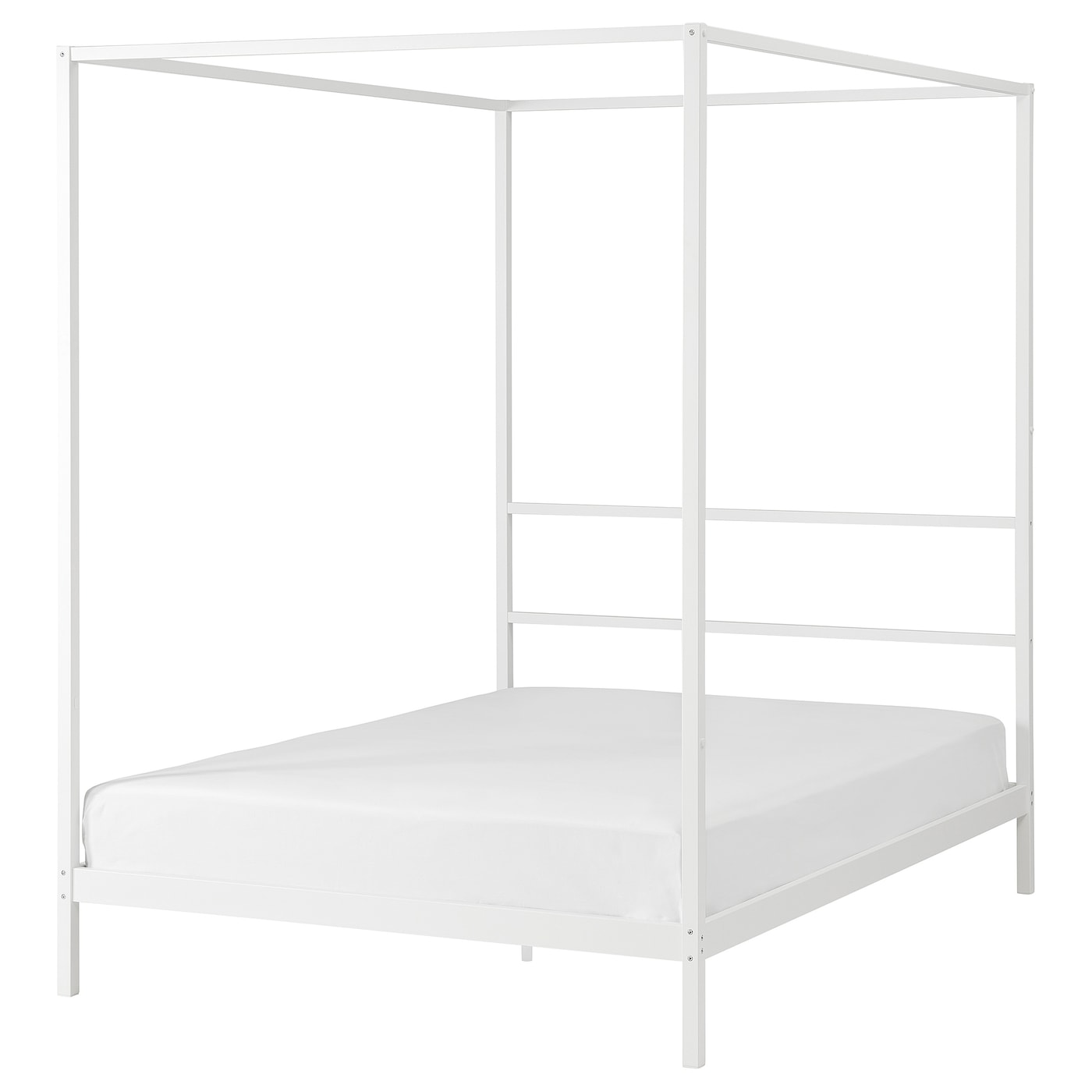 IKEA VITARNA rama łóżka z baldachimem, biały/Luröy, 140x200 cm