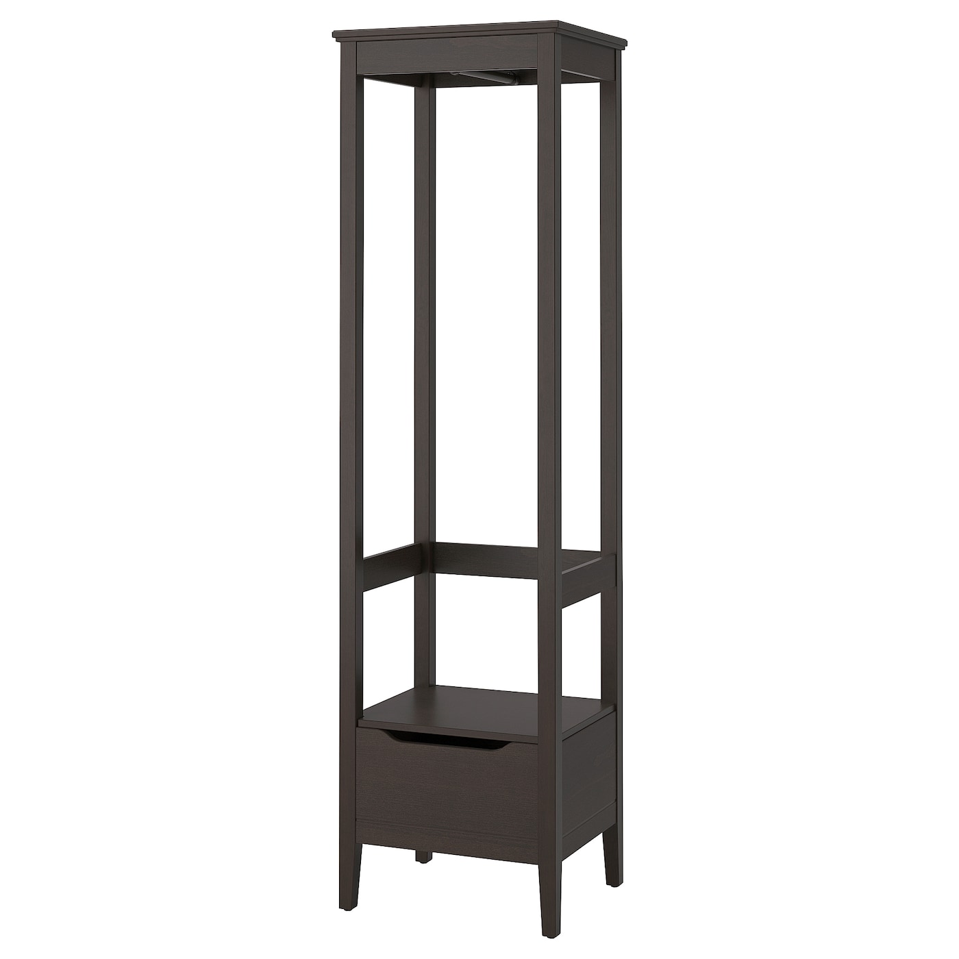 IKEA IDANÄS szafa otwarta, ciemnobrązowy bejcowane, 59x211 cm