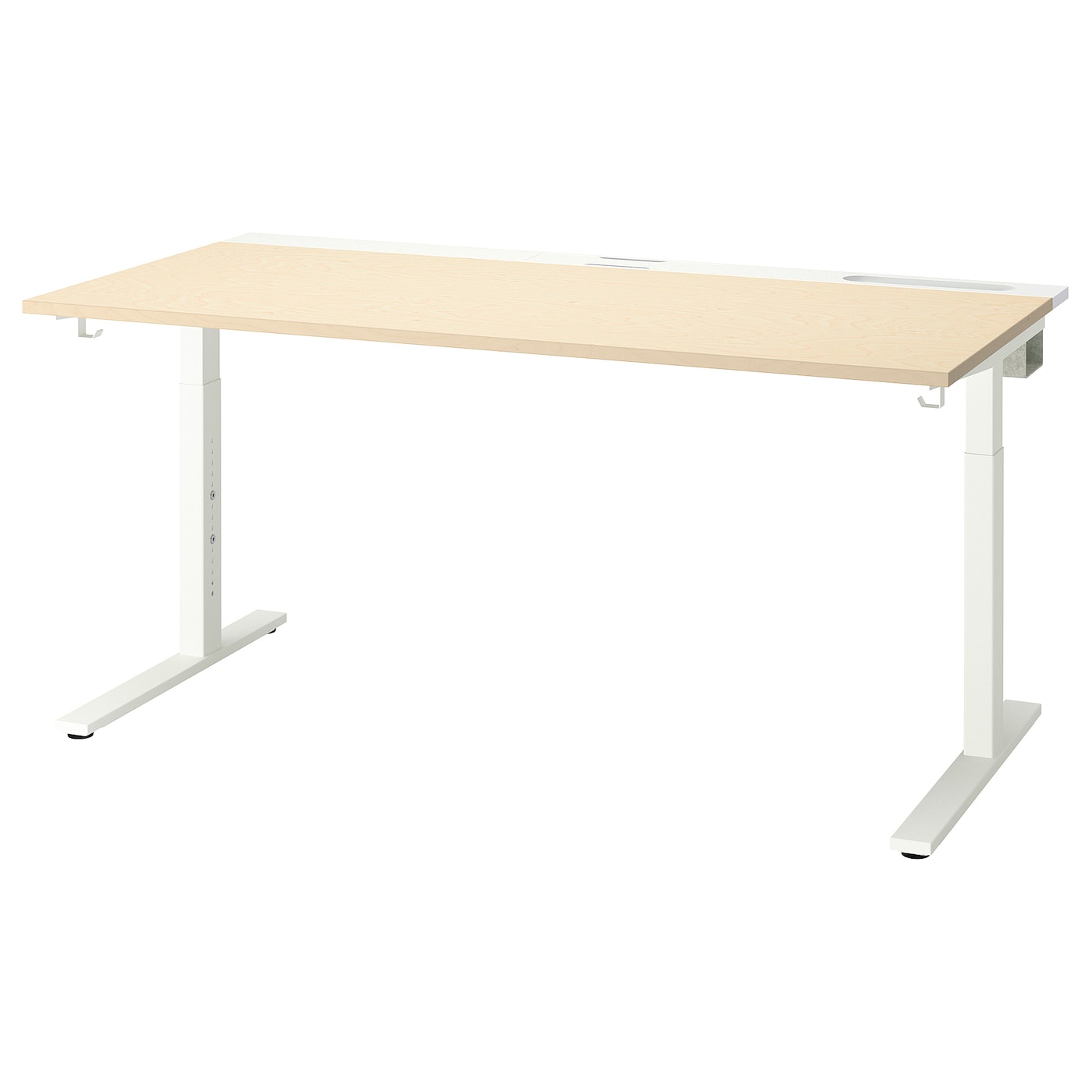 IKEA MITTZON biurko, okl brzoz biały, 160x80 cm