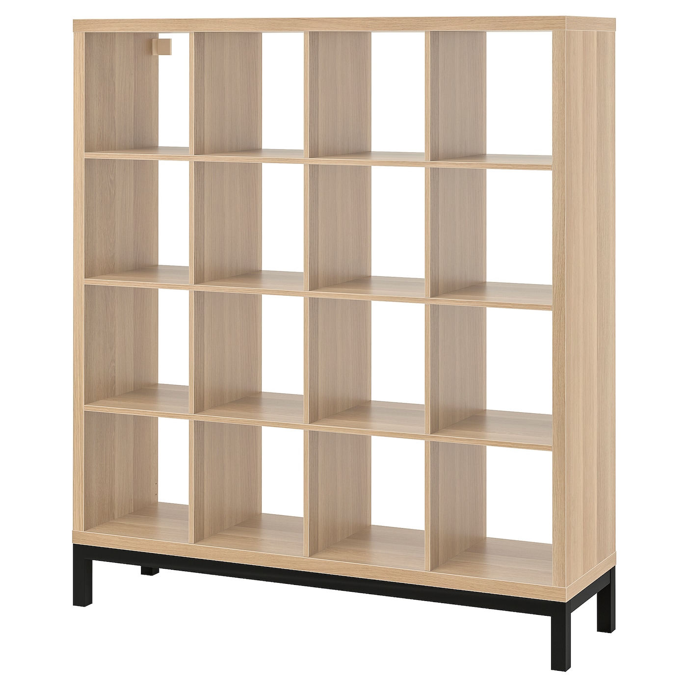 IKEA KALLAX regał z ramą nośną, imitacja dębu bejcowanego na biało/czarny, 147x164 cm