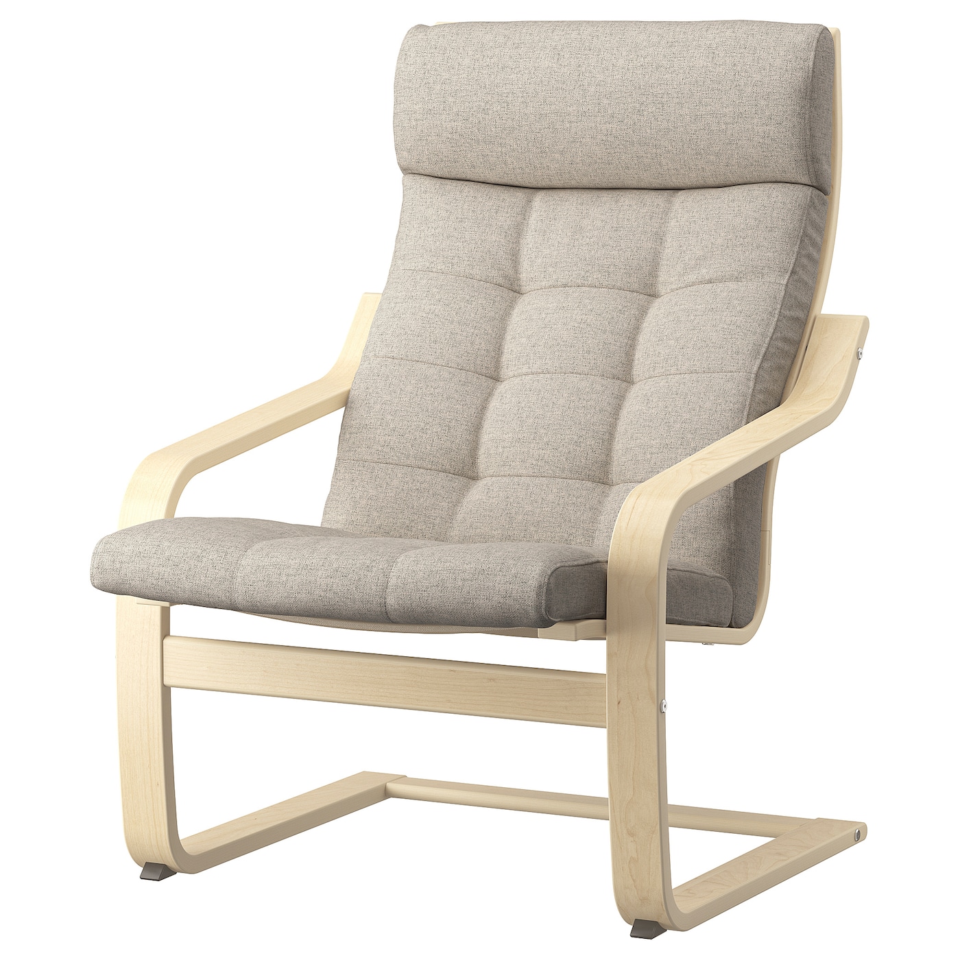 IKEA POÄNG fotel, okl brzoz/Gunnared beżowy, Szerokość: 68 cm
