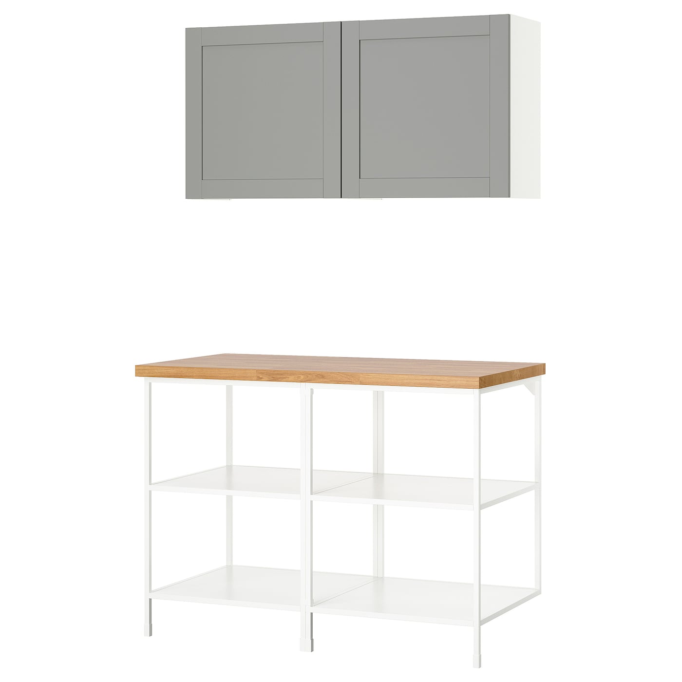 IKEA ENHET regał, biały/szary rama, 123x63.5x207 cm