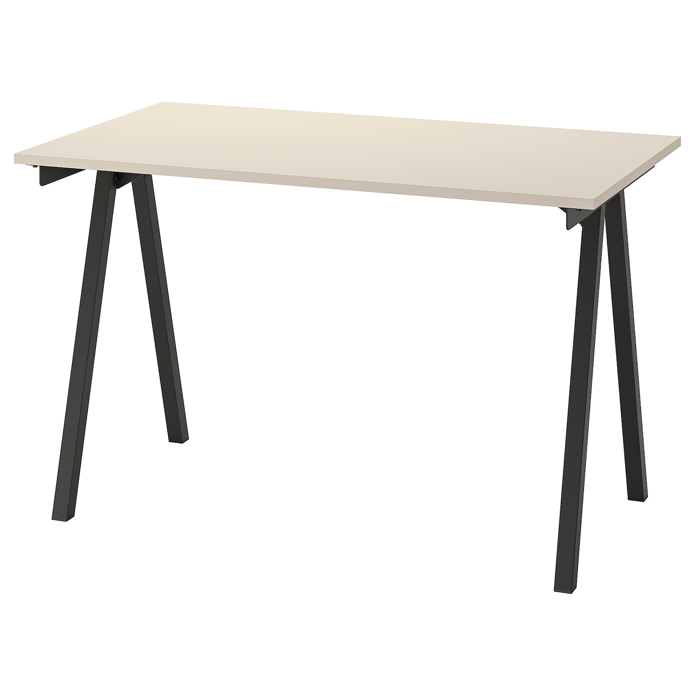 IKEA TROTTEN biurko, beżowy/antracyt, 120x70 cm