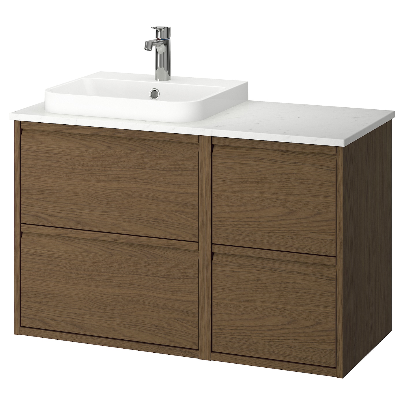IKEA ÄNGSJÖN / BACKSJÖN szafka pod umyw/umywalka/bateria, brązowy imit. dębu, 102x49x71 cm