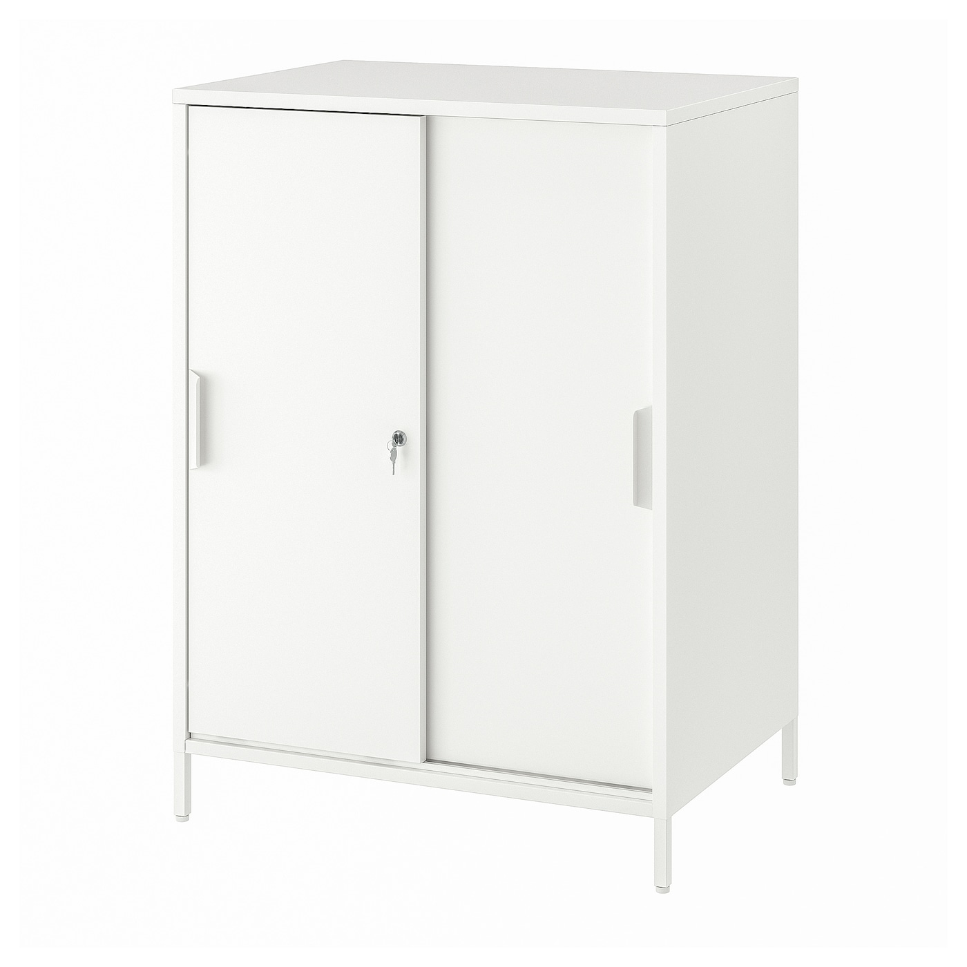 IKEA TROTTEN szafka z drzwiami przesuwnymi, biały, 80x55x110 cm
