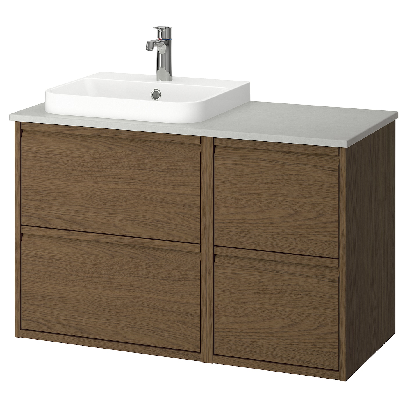 IKEA ÄNGSJÖN / BACKSJÖN szafka pod umyw/umywalka/bateria, brązowy imit. dębu, 102x49x71 cm