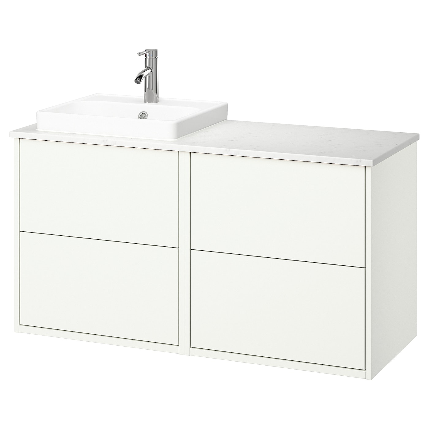 IKEA HAVBÄCK / ORRSJÖN szafka pod umyw/umywalka/bateria, biały, 122x49x71 cm
