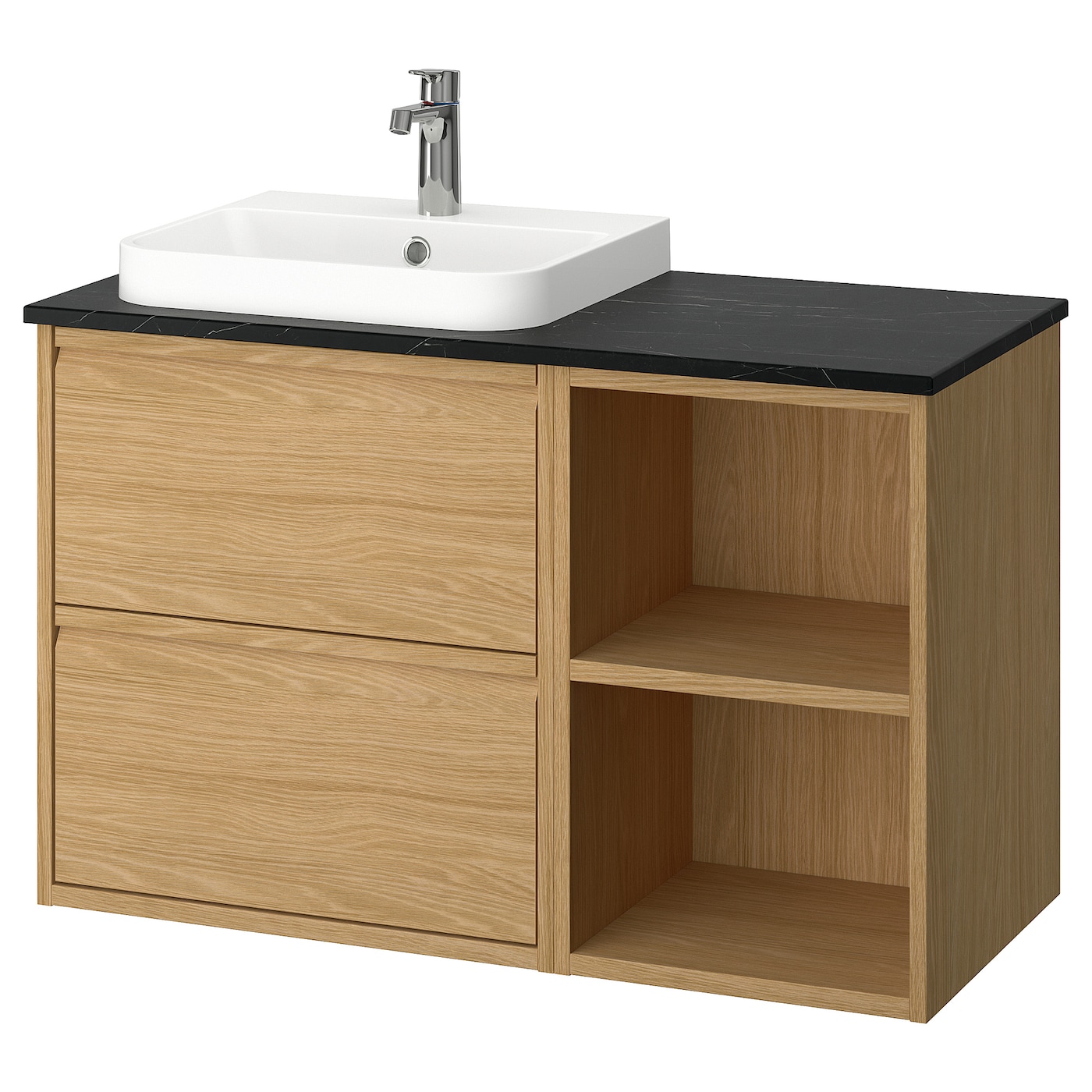 IKEA ÄNGSJÖN / BACKSJÖN szafka pod umyw/umywalka/bateria, imit. dębu, 102x49x71 cm