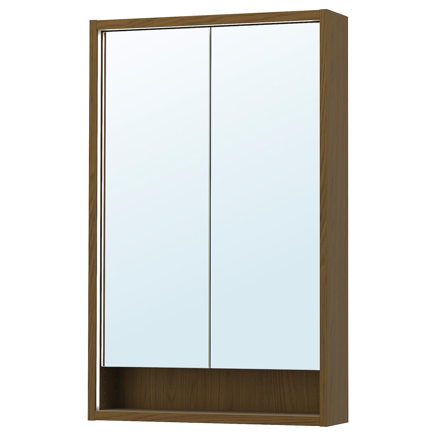 IKEA FAXÄLVEN szafka z lustrem z wbud oświetl, brązowy imit. dębu, 60x15x95 cm