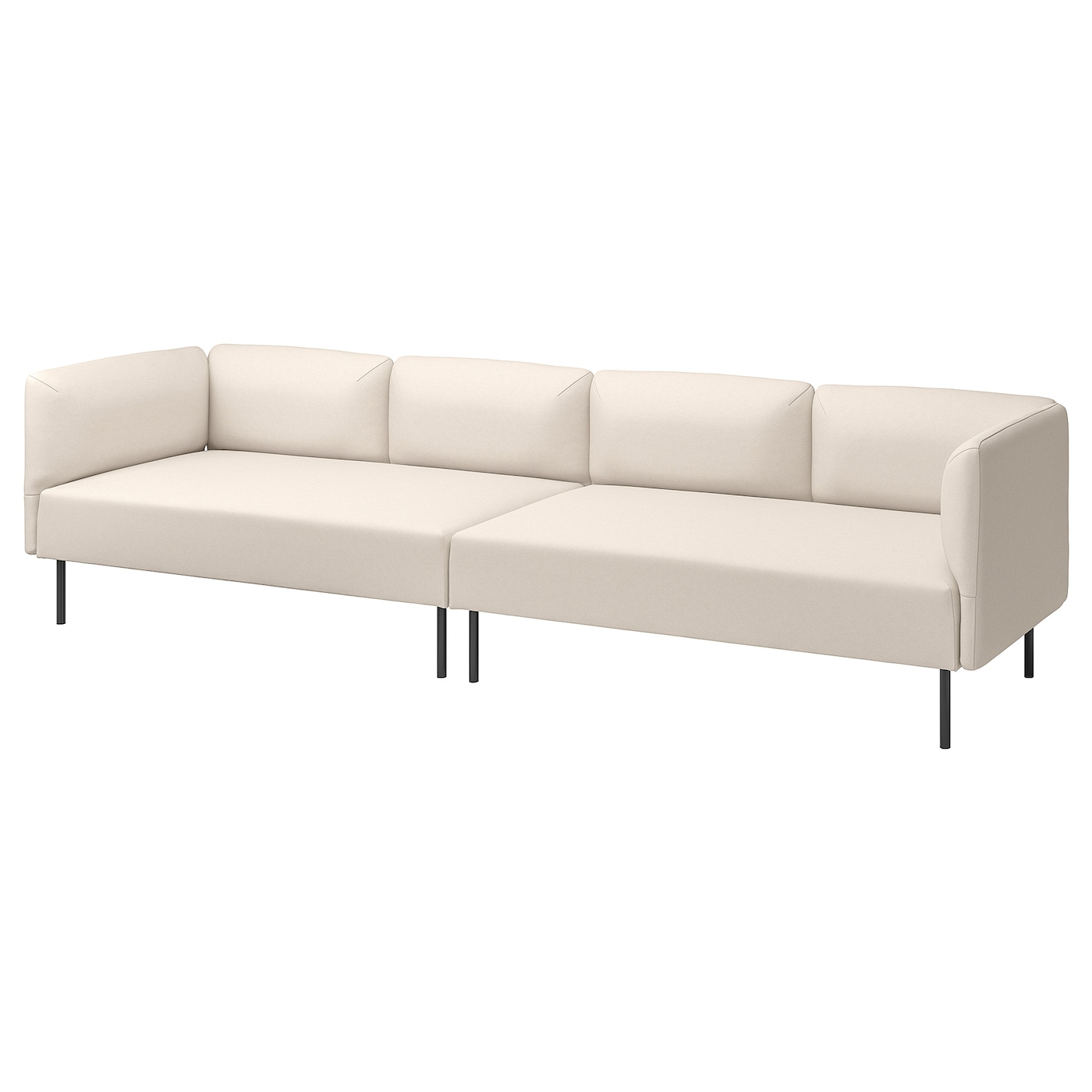 IKEA LILLEHEM 4-osobowa sofa modułowa, Vissle/beżowy metal, Głębokość: 76 cm