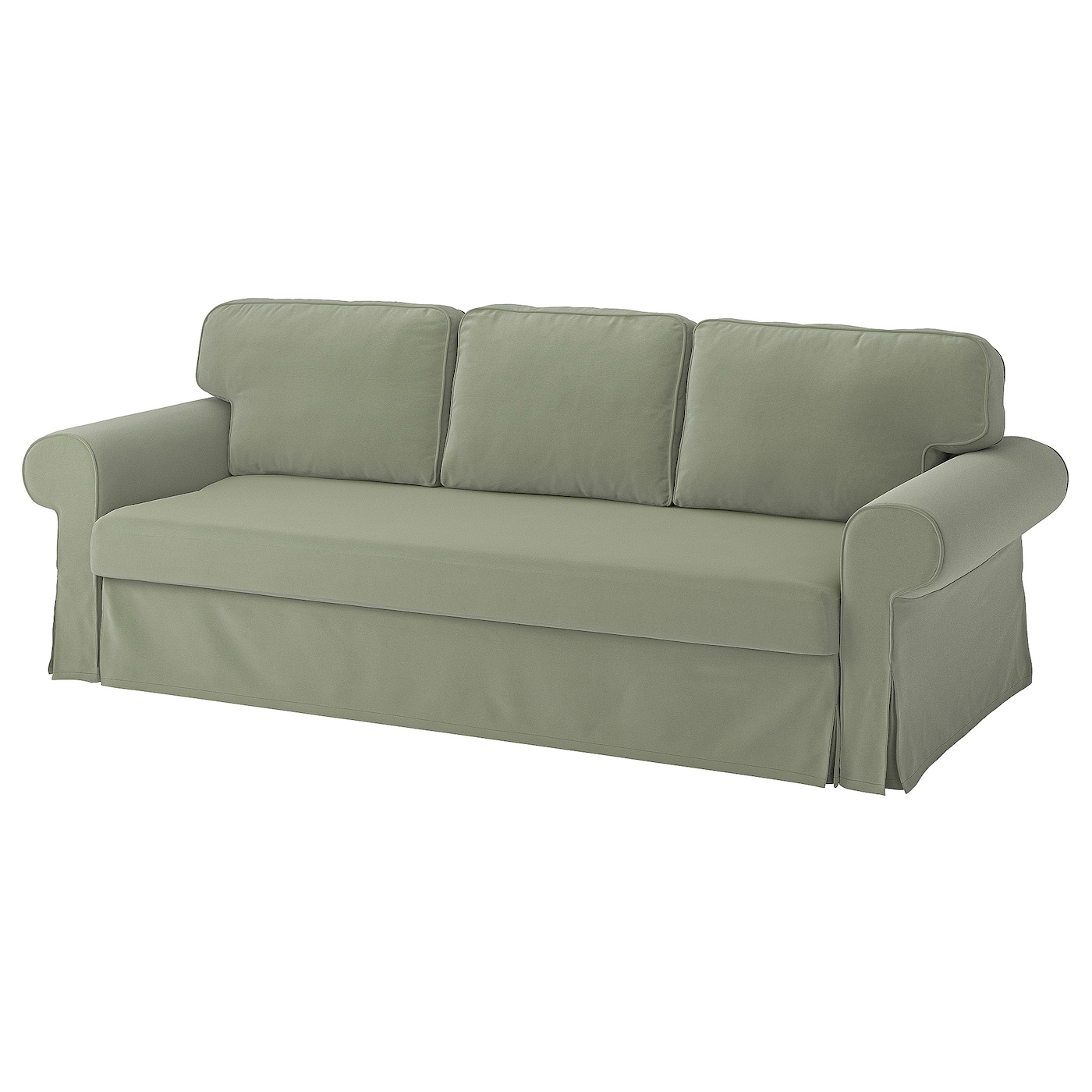 IKEA VRETSTORP sofa 3-osobowa, rozkładana, Hakebo szarozielony, Szerokość: 244 cm