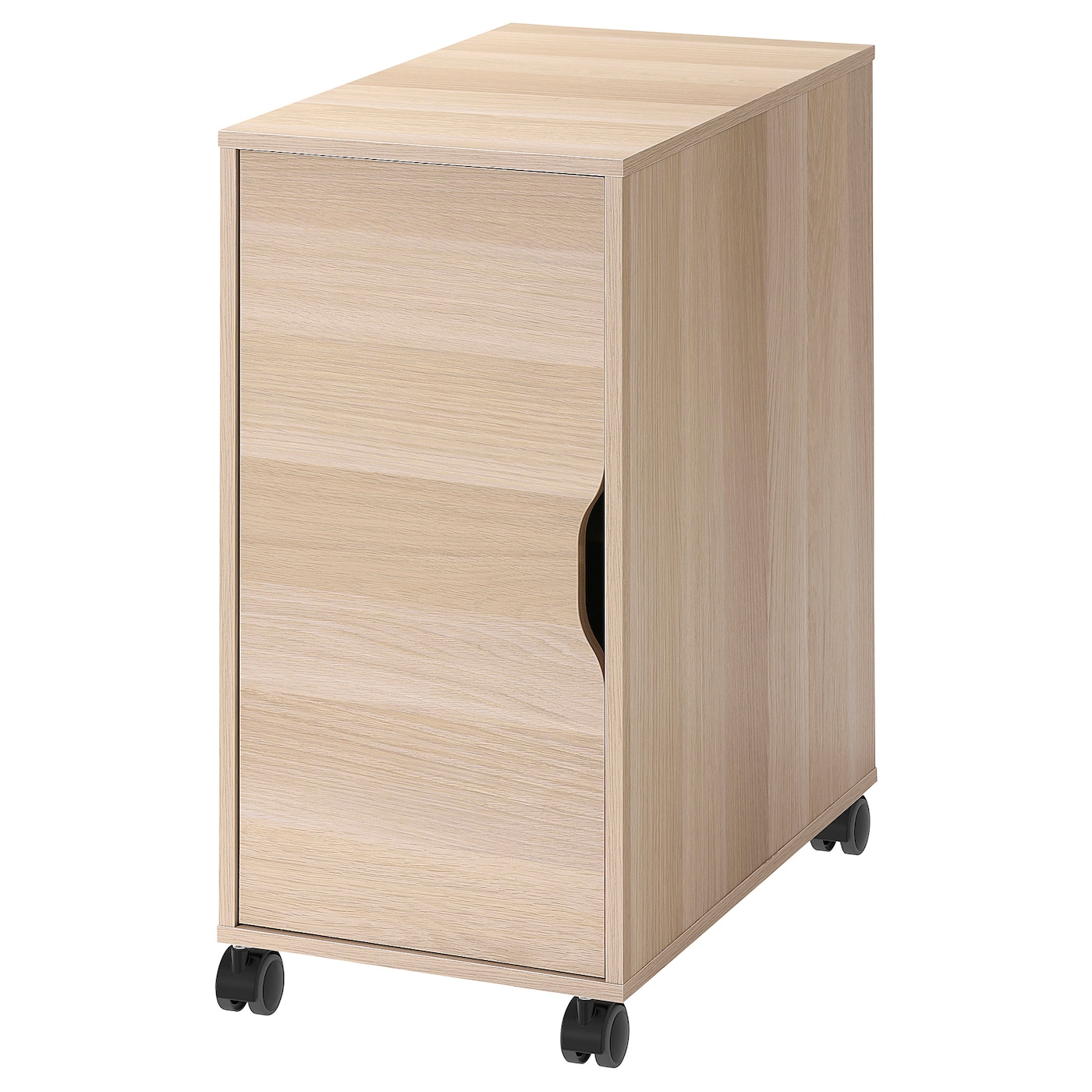IKEA ALEX szafka na kółkach, imitacja dębu bejcowanego na biało/czarny, 36x76 cm