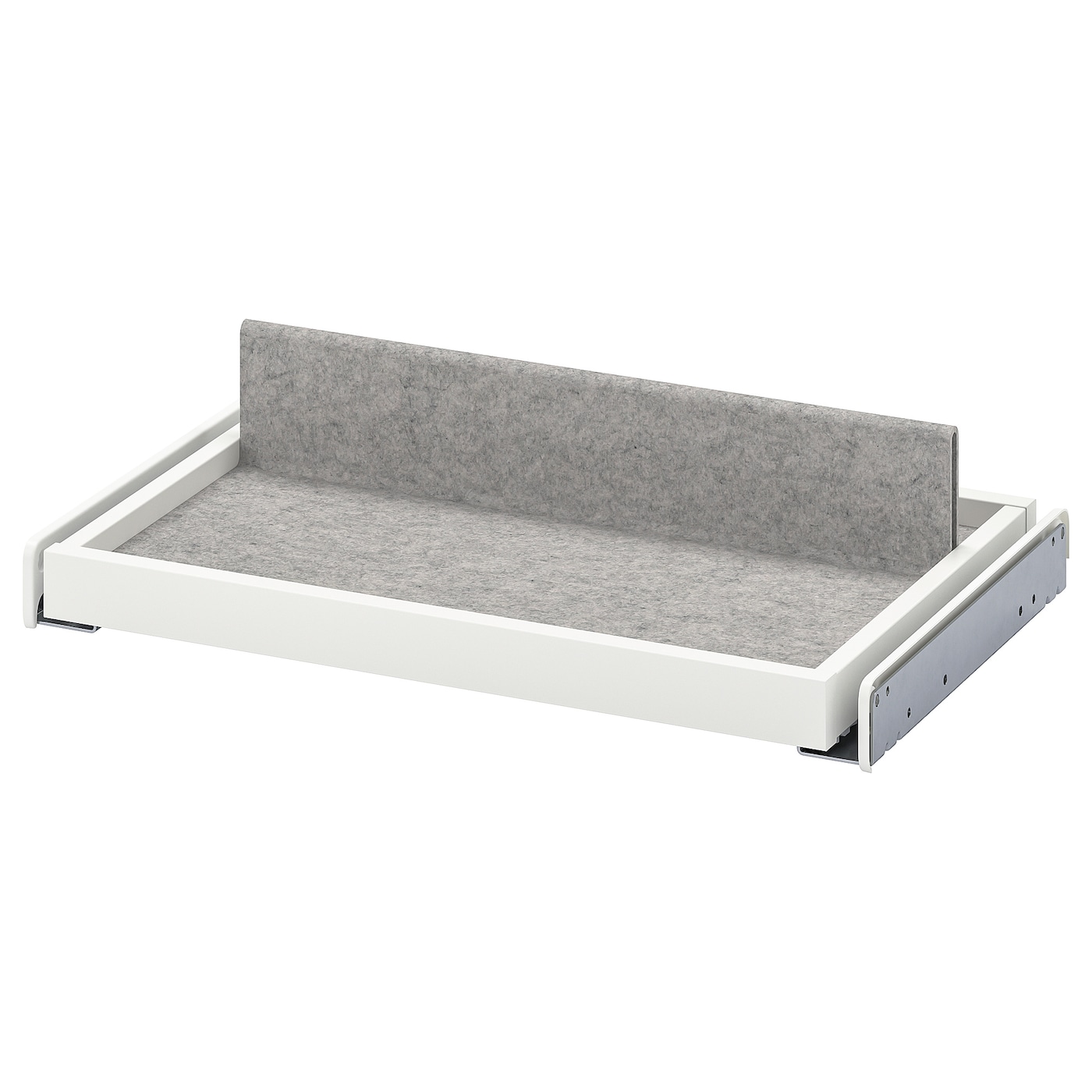 IKEA KOMPLEMENT wysuwana taca z wkładem na buty, biały/jasnoszary, 50x35 cm