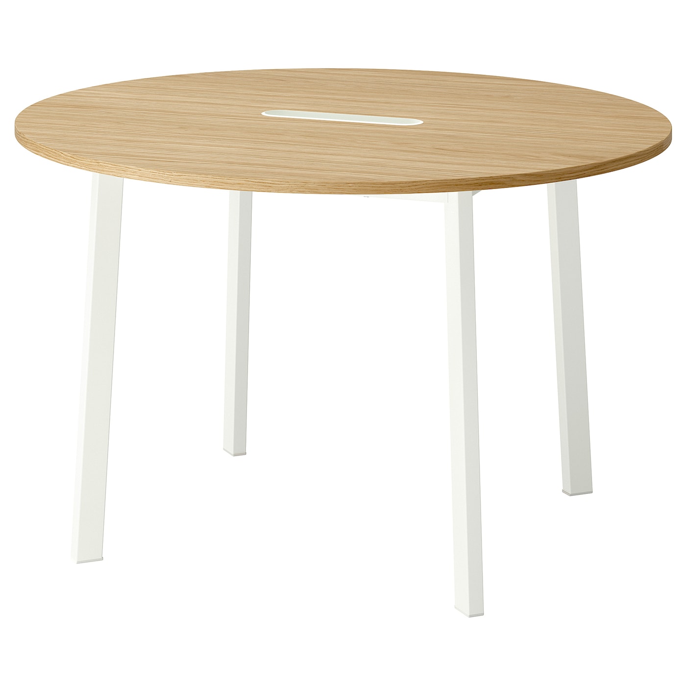 IKEA MITTZON stół konferencyjny, okrągły okl dęb/biały, 120x75 cm