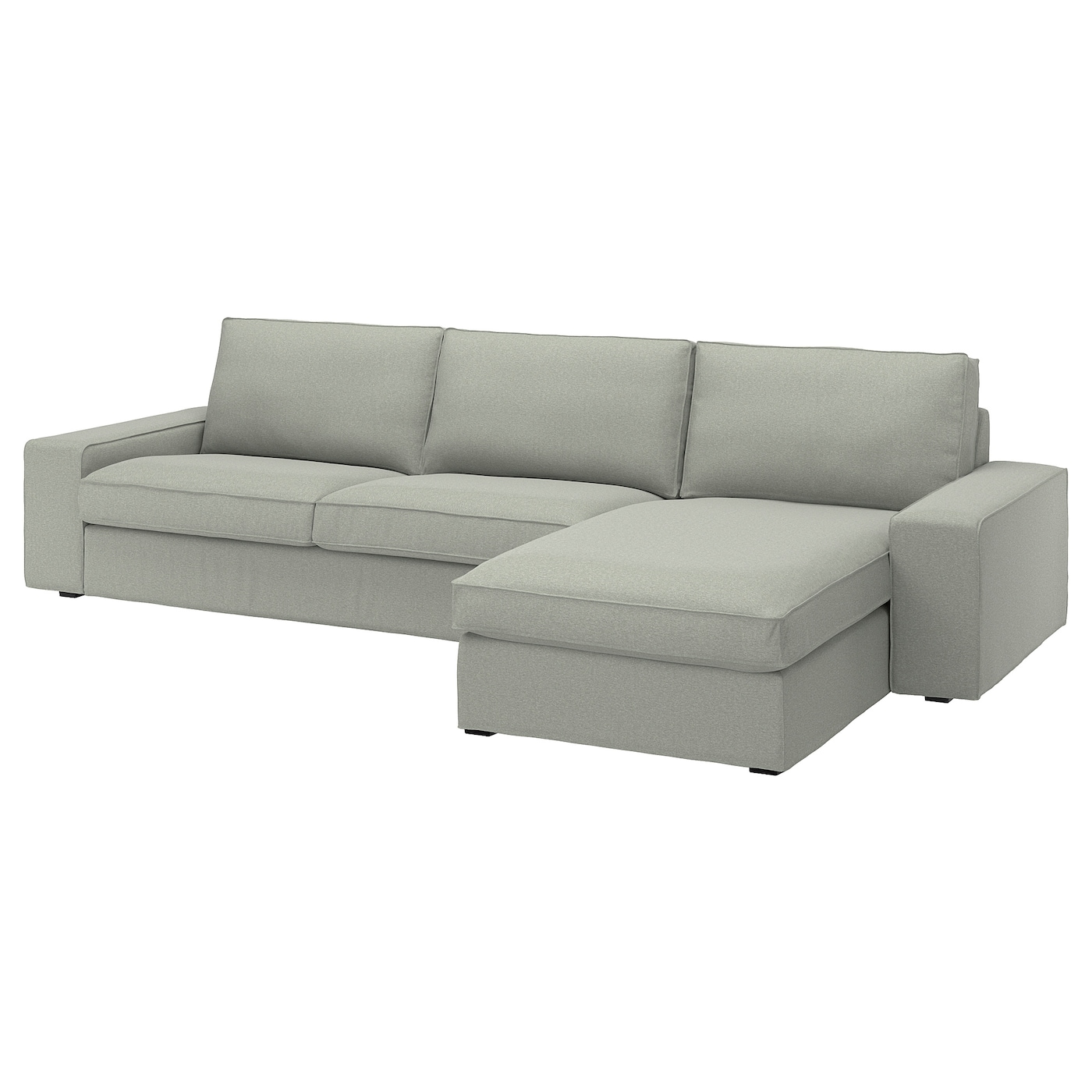 IKEA KIVIK sofa 4-osobowa z szezlongiem, Gunnared jasnozielony, Maksymalna szerokość: 318 cm
