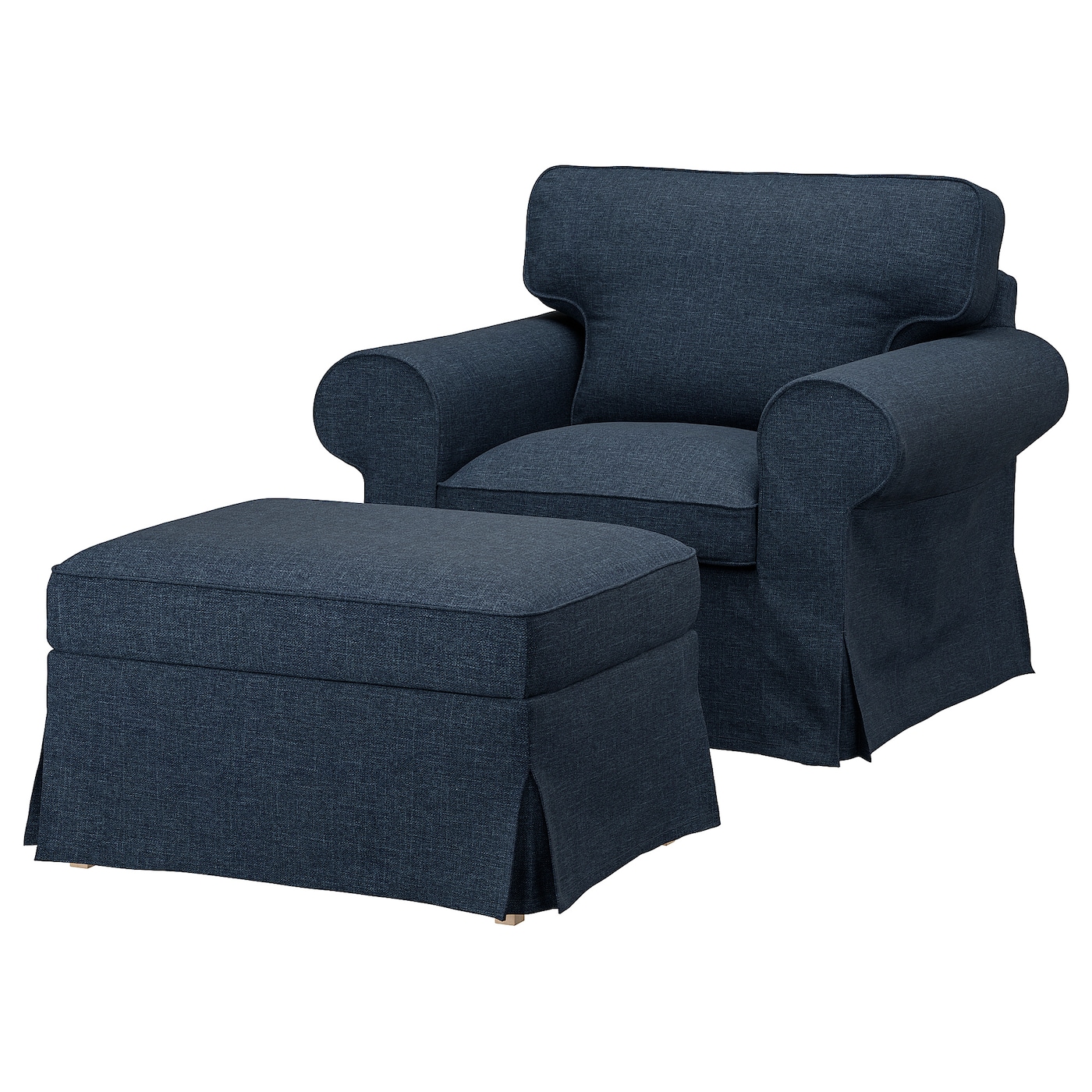 IKEA EKTORP fotel/podnóżek, Kilanda granatowy
