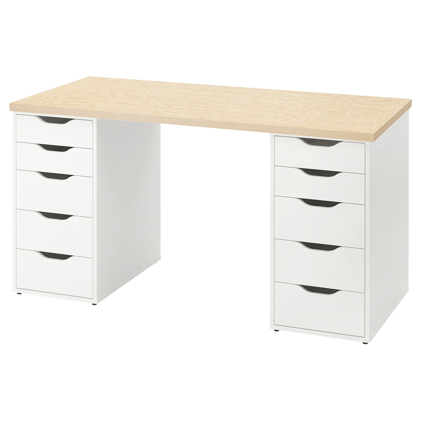 IKEA MITTCIRKEL / ALEX biurko, żywy efekt sosny biały, 140x60 cm