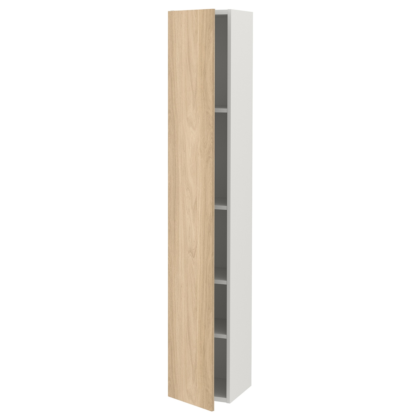 IKEA ENHET szafka wysoka 4 półki/drzwi, biały/imit. dębu, 30x32x180 cm
