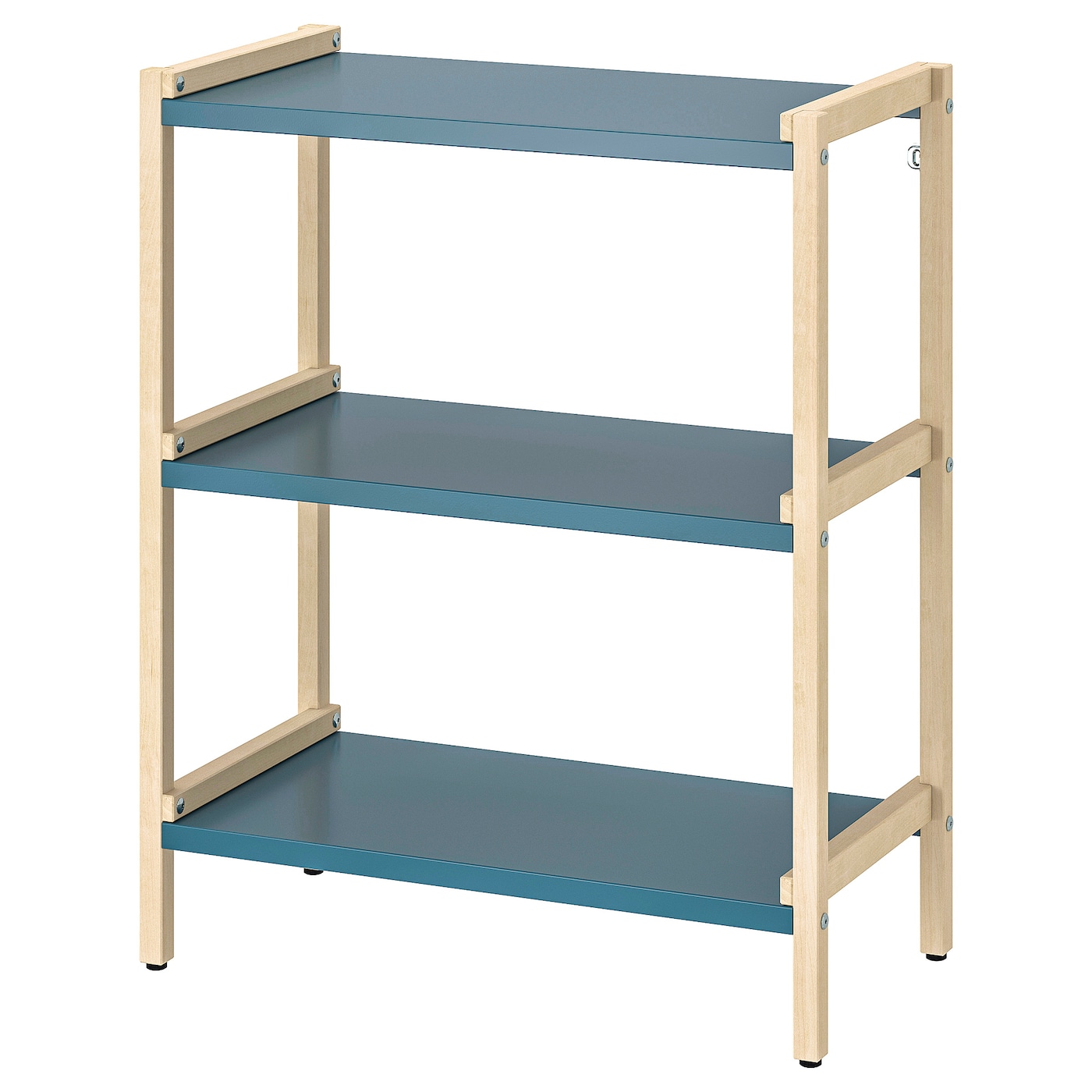 IKEA EKENABBEN regał otwarty, osika/niebieski, 70x34x86 cm