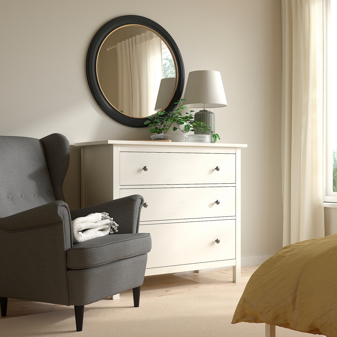 IKEA ALMARÖD lustro, czarny, 80 cm