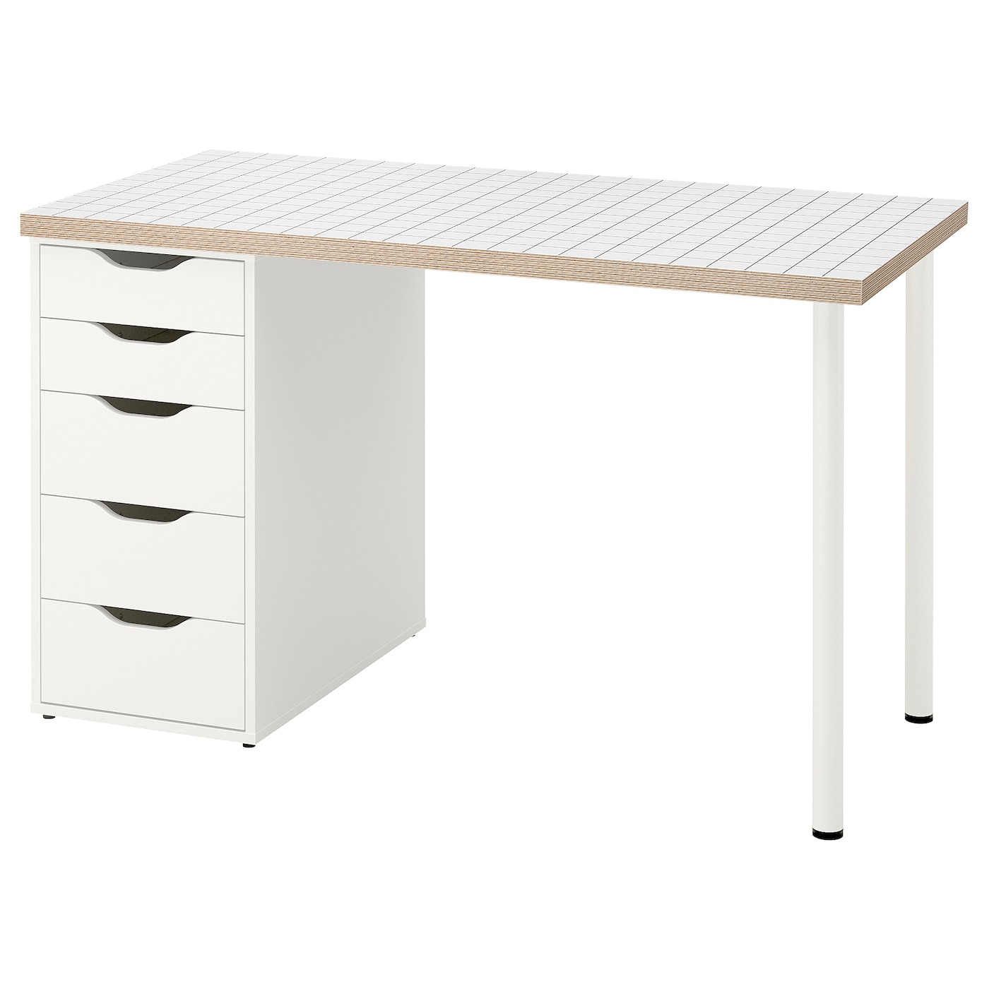 IKEA LAGKAPTEN / ALEX biurko, biały antracyt/biały, 120x60 cm