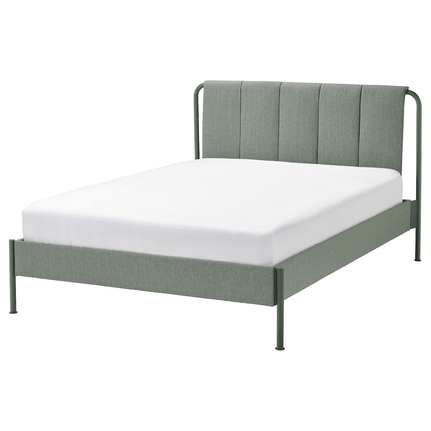 IKEA TÄLLÅSEN tapicerowana rama łóżka, Kulsta szarozielony, 140x200 cm