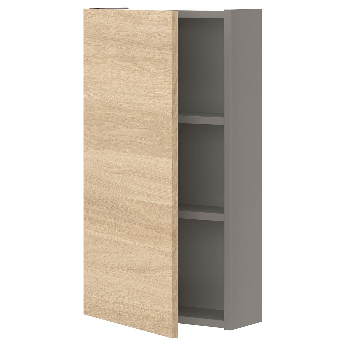 IKEA ENHET szafka wisząca 2półki/drzwi, szary/imit. dębu, 40x17x75 cm