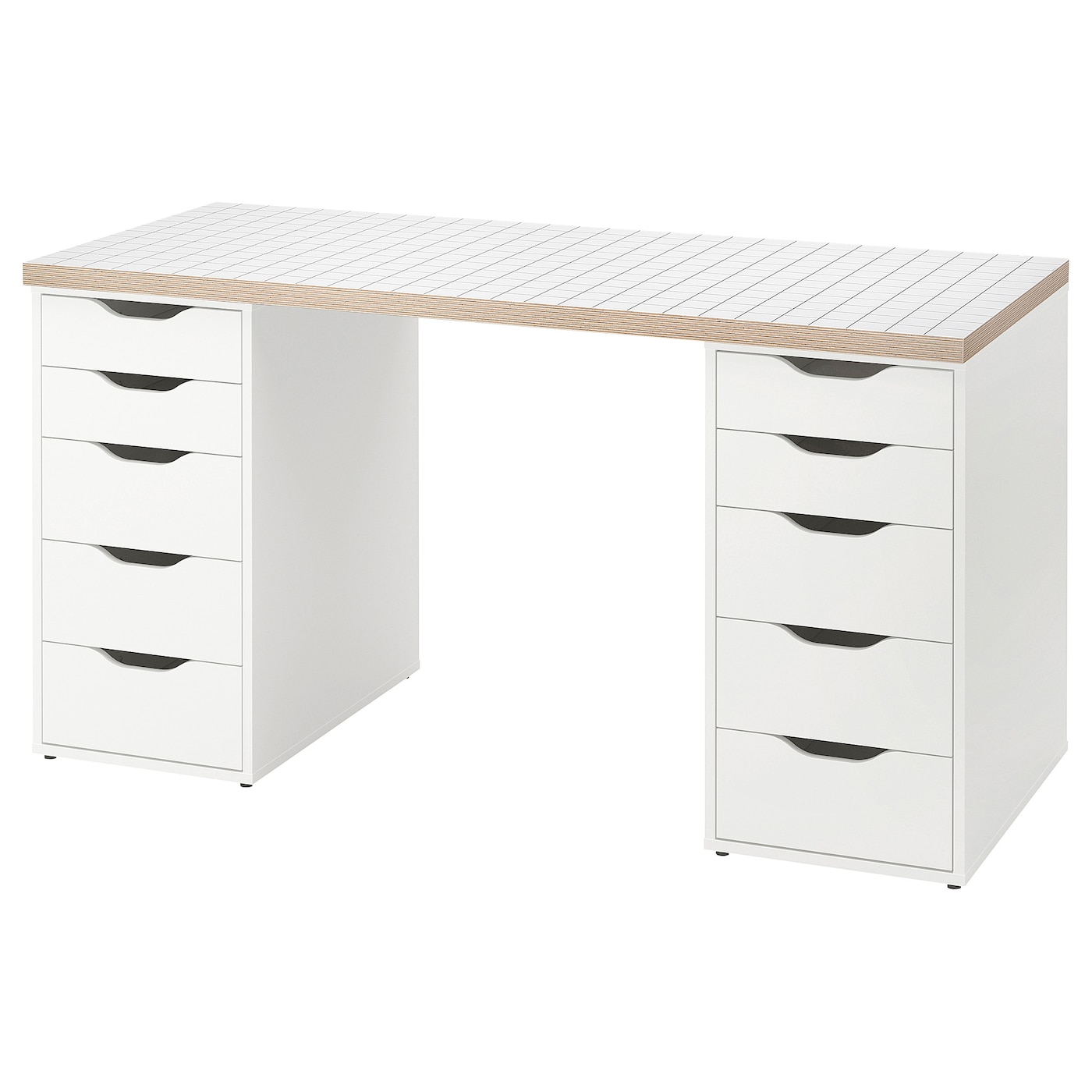 IKEA LAGKAPTEN / ALEX biurko, biały antracyt/biały, 140x60 cm